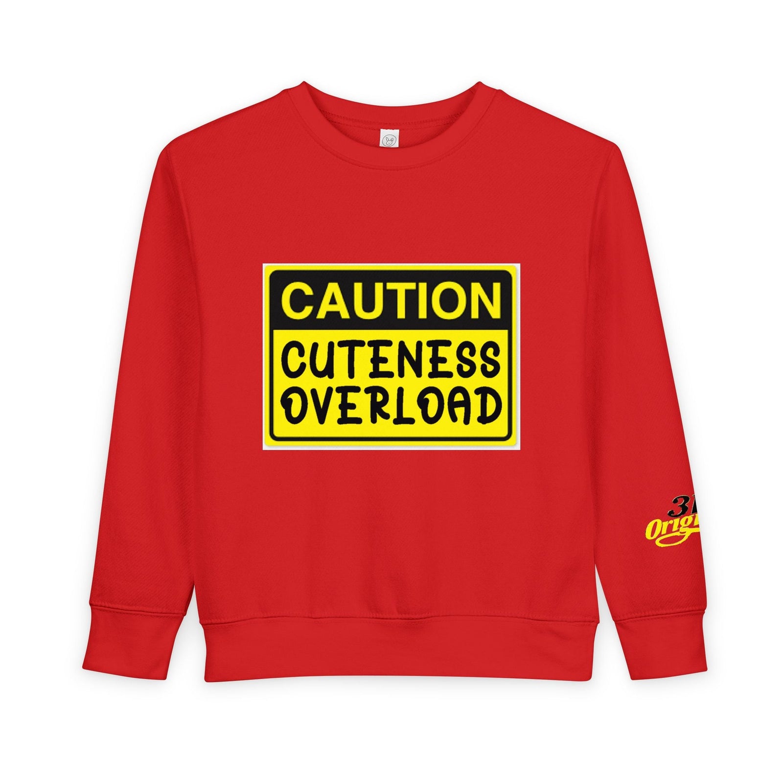 "Caution: Cuteness Overload" Kids Crewneck Toddler Sweatshirt - 314 Originals