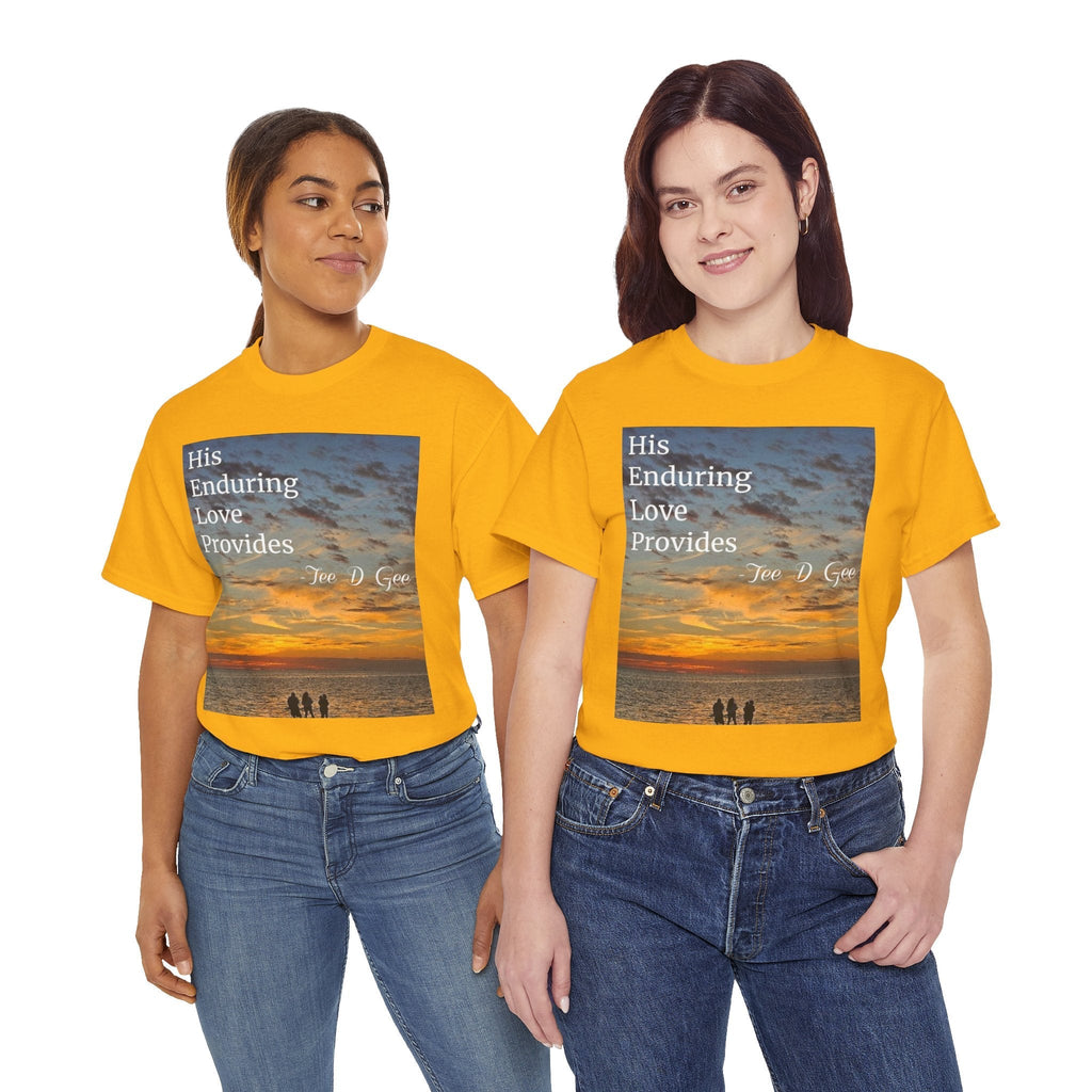 Christian Sunset T-Shirt – "His Enduring Love Provides" Inspirational Gospel Tee - 314 Originals