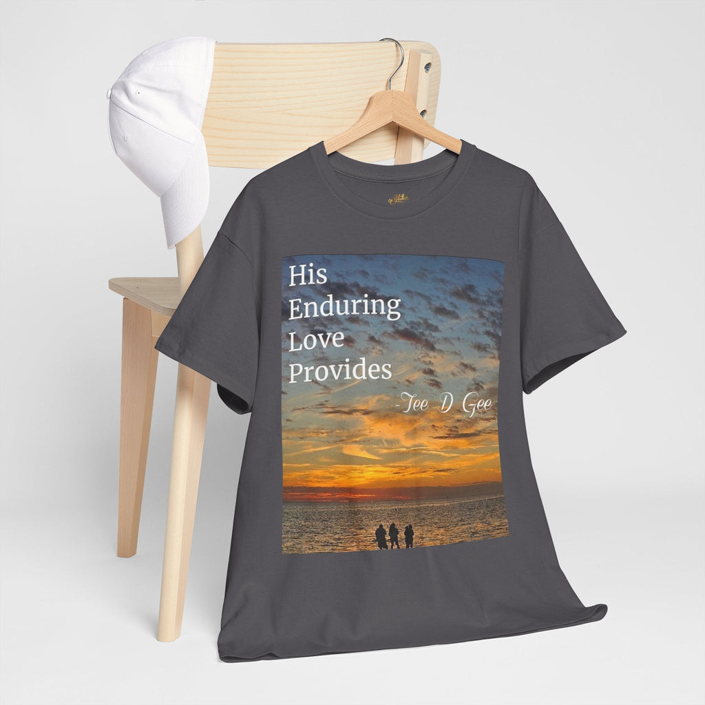 Christian Sunset T-Shirt – "His Enduring Love Provides" Inspirational Gospel Tee - 314 Originals