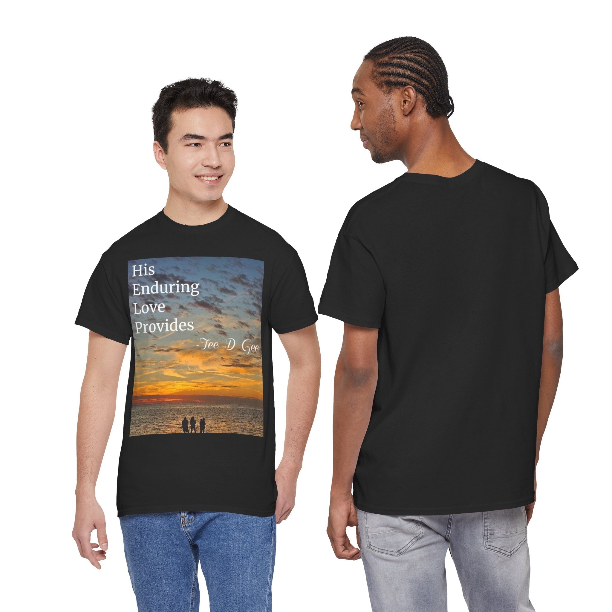 Christian Sunset T-Shirt – "His Enduring Love Provides" Inspirational Gospel Tee - 314 Originals