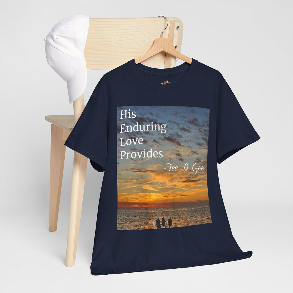 Christian Sunset T-Shirt – "His Enduring Love Provides" Inspirational Gospel Tee - 314 Originals