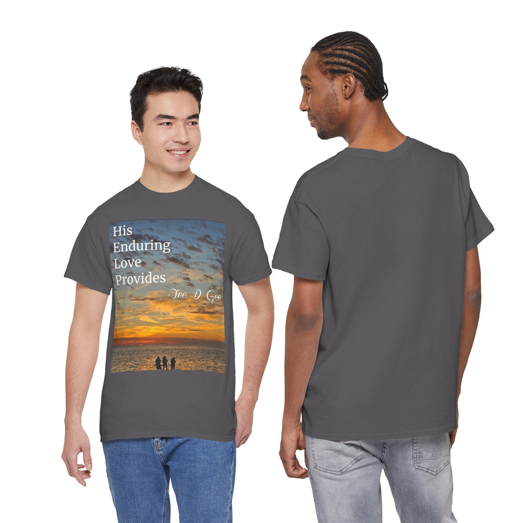 Christian Sunset T-Shirt – "His Enduring Love Provides" Inspirational Gospel Tee - 314 Originals