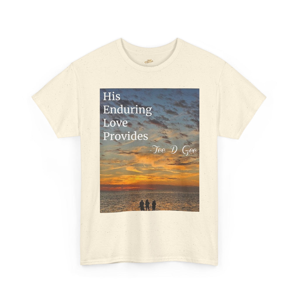 Christian Sunset T-Shirt – "His Enduring Love Provides" Inspirational Gospel Tee - 314 Originals