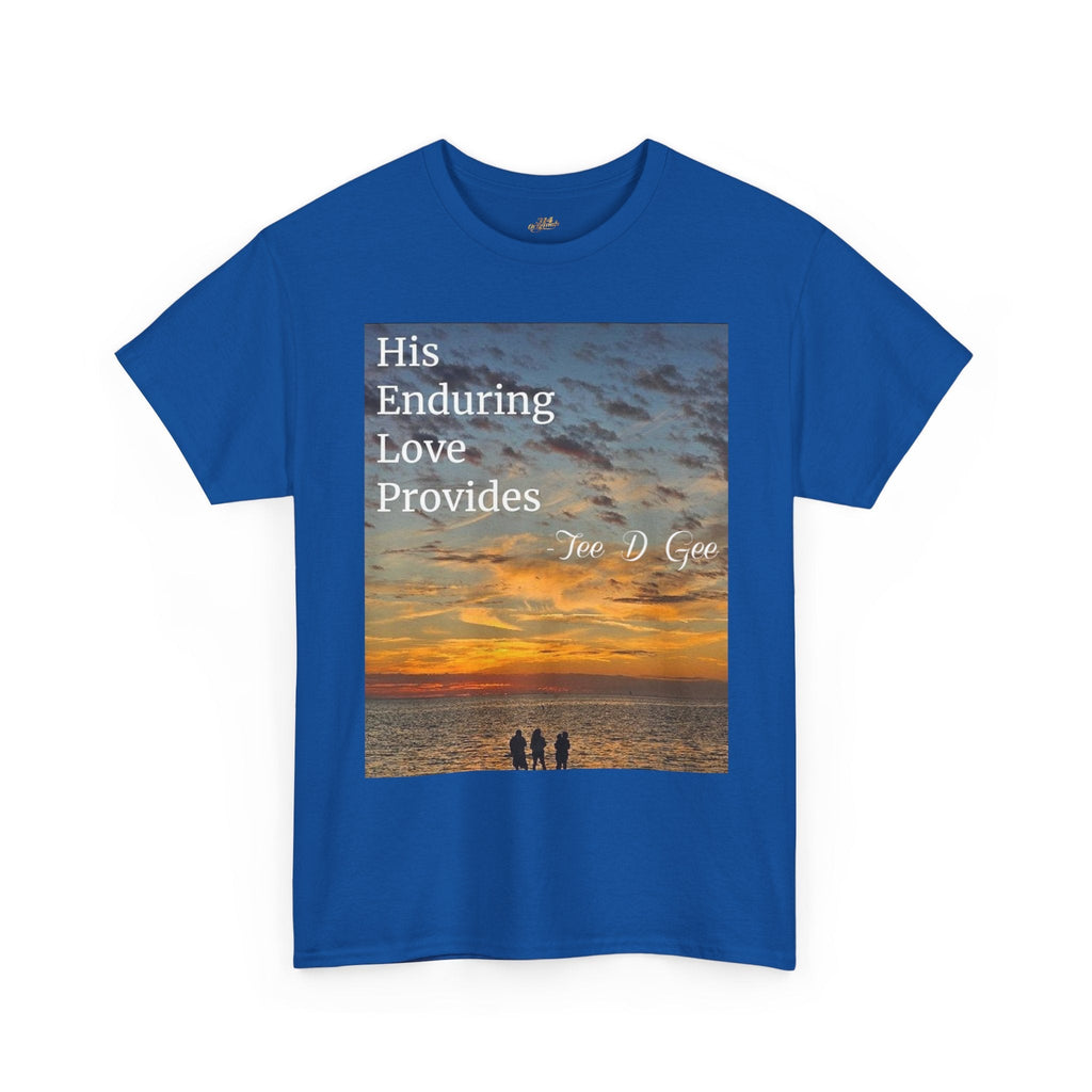 Christian Sunset T-Shirt – "His Enduring Love Provides" Inspirational Gospel Tee - 314 Originals