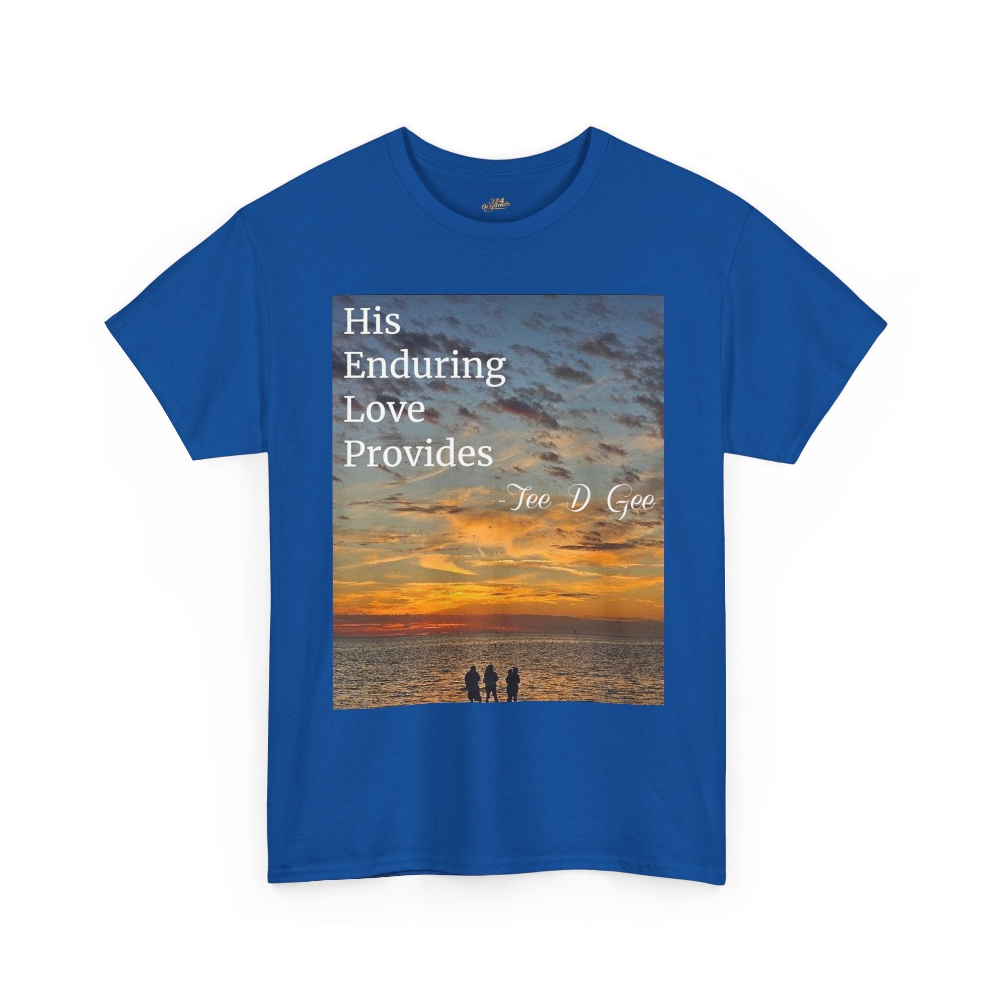 Christian Sunset T‑Shirt – "His Enduring Love Provides" Inspirational Gospel Tee - 314 Originals