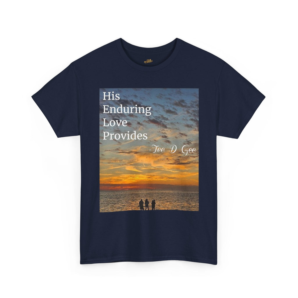 Christian Sunset T-Shirt – "His Enduring Love Provides" Inspirational Gospel Tee - 314 Originals