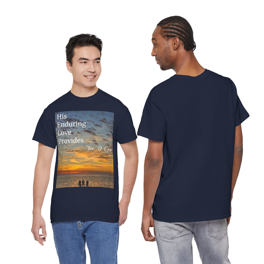 Christian Sunset T-Shirt – "His Enduring Love Provides" Inspirational Gospel Tee - 314 Originals