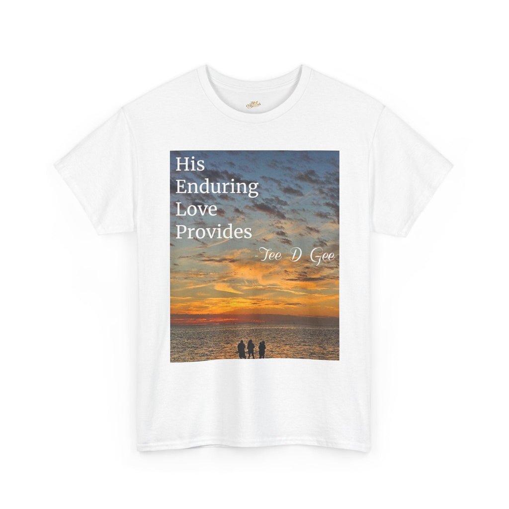 Christian Sunset T-Shirt – "His Enduring Love Provides" Inspirational Gospel Tee - 314 Originals