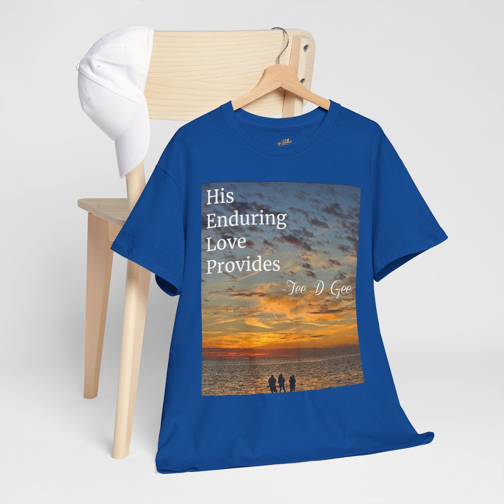Christian Sunset T-Shirt – "His Enduring Love Provides" Inspirational Gospel Tee - 314 Originals