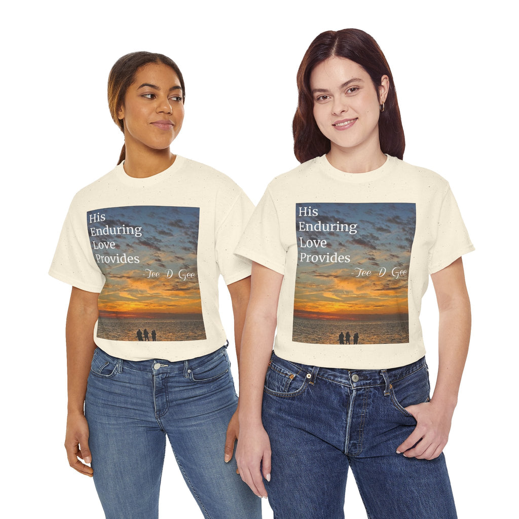 Christian Sunset T-Shirt – "His Enduring Love Provides" Inspirational Gospel Tee - 314 Originals