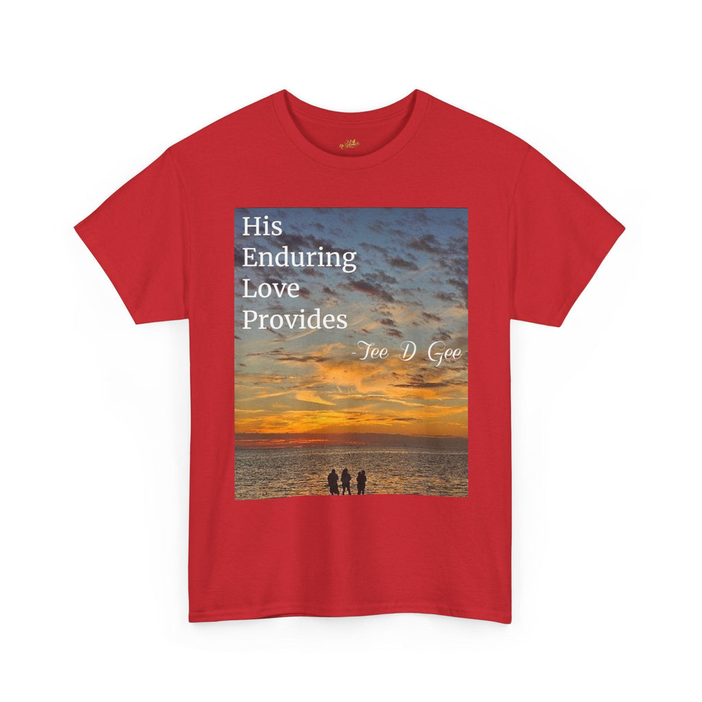 Christian Sunset T-Shirt – "His Enduring Love Provides" Inspirational Gospel Tee - 314 Originals