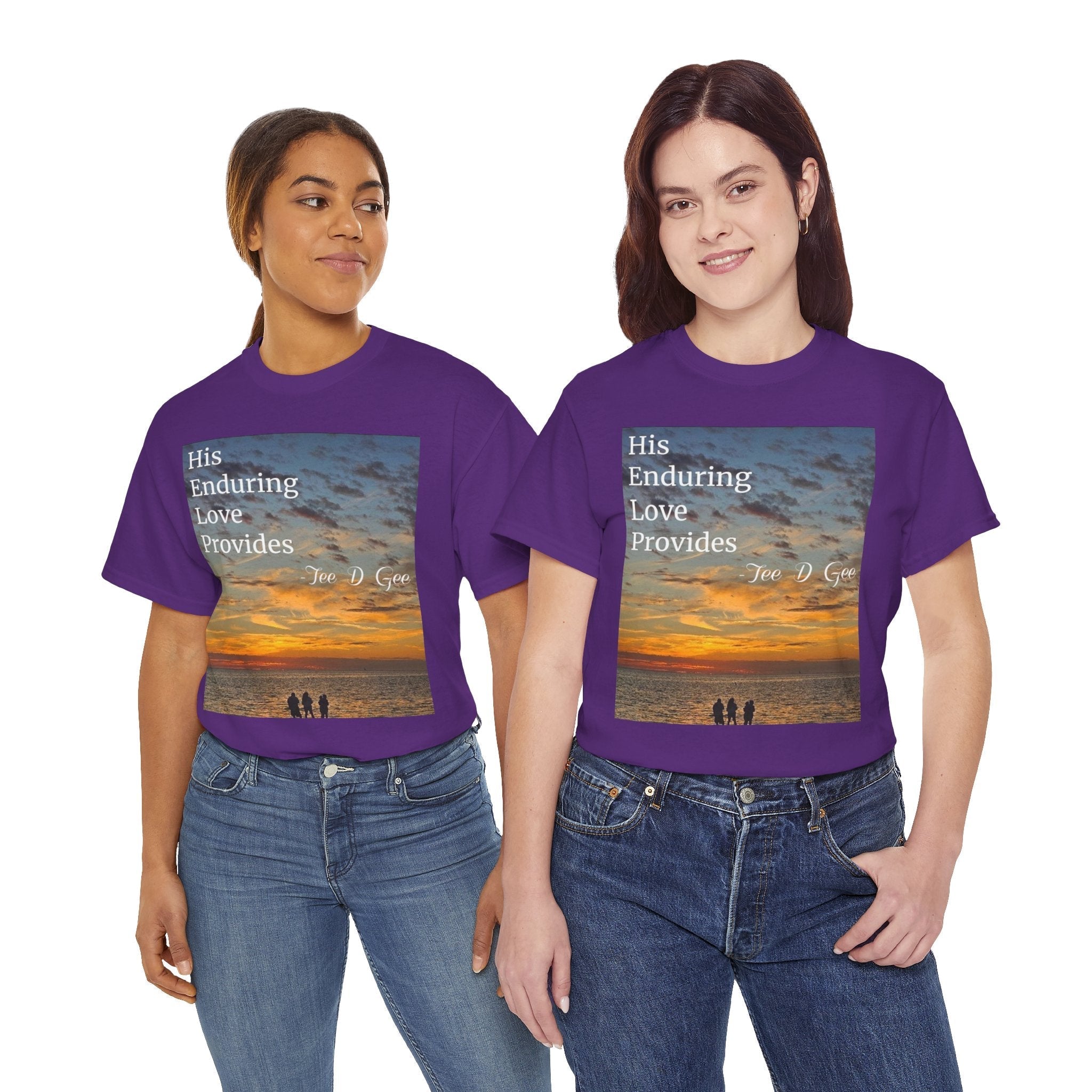 Christian Sunset T-Shirt – "His Enduring Love Provides" Inspirational Gospel Tee - 314 Originals