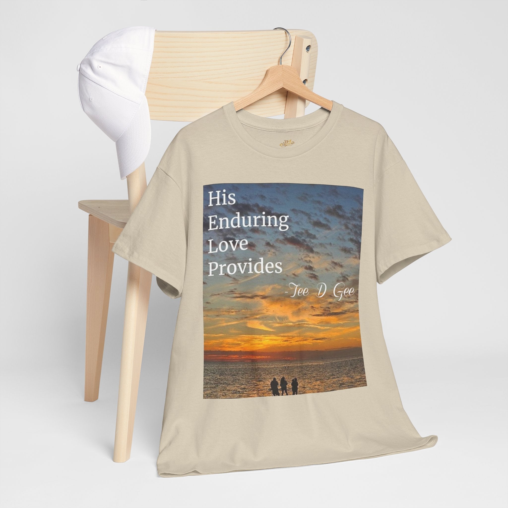 Christian Sunset T‑Shirt – "His Enduring Love Provides" Inspirational Gospel Tee - 314 Originals