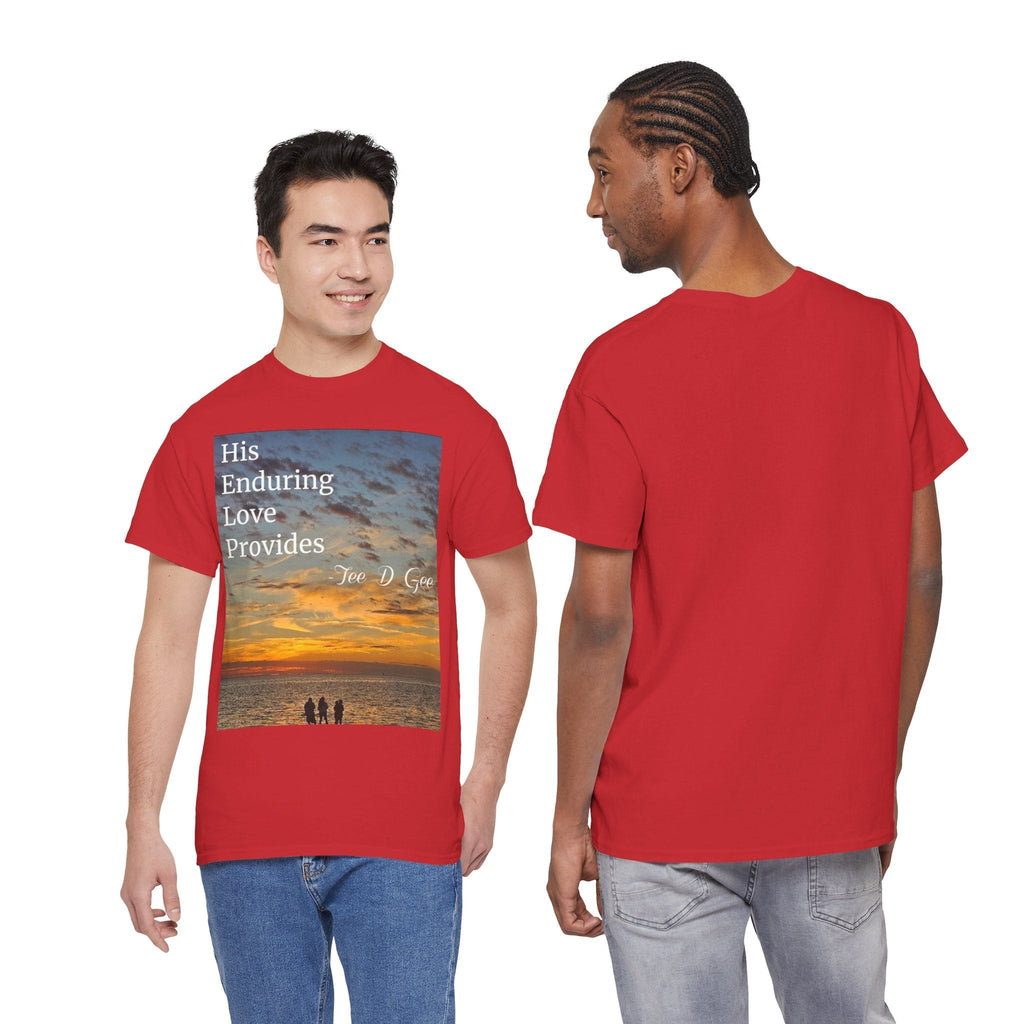 Christian Sunset T-Shirt – "His Enduring Love Provides" Inspirational Gospel Tee - 314 Originals