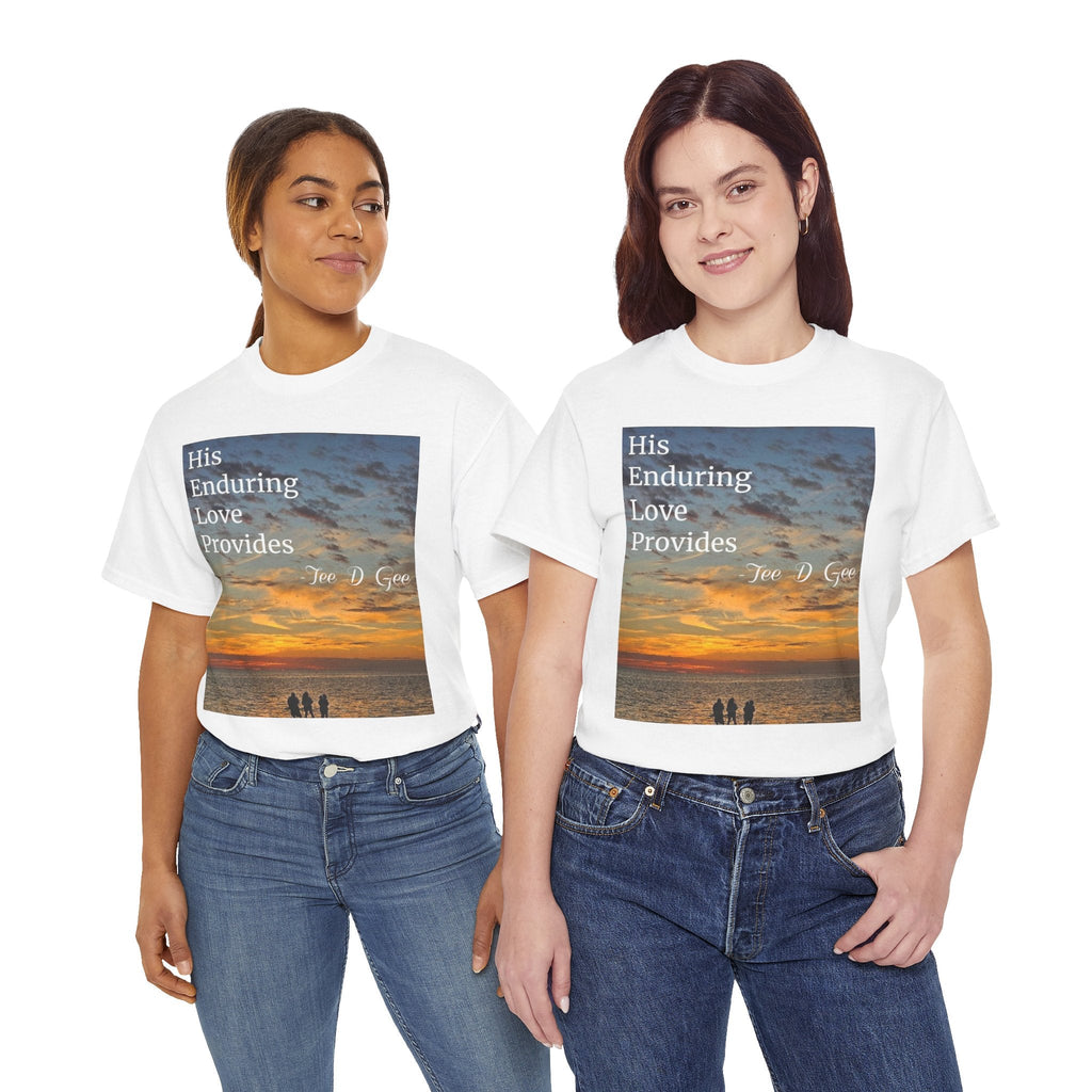 Christian Sunset T-Shirt – "His Enduring Love Provides" Inspirational Gospel Tee - 314 Originals