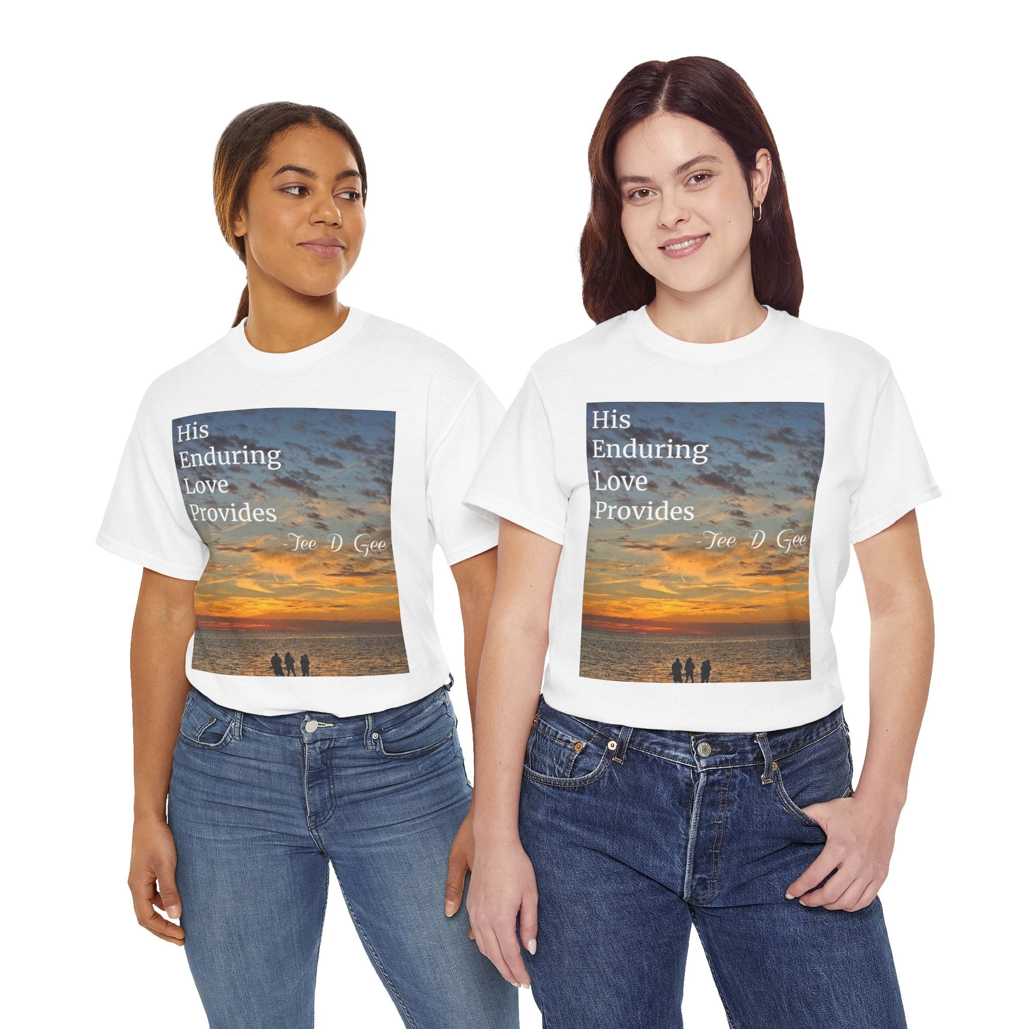 Christian Sunset T-Shirt – "His Enduring Love Provides" Inspirational Gospel Tee - 314 Originals