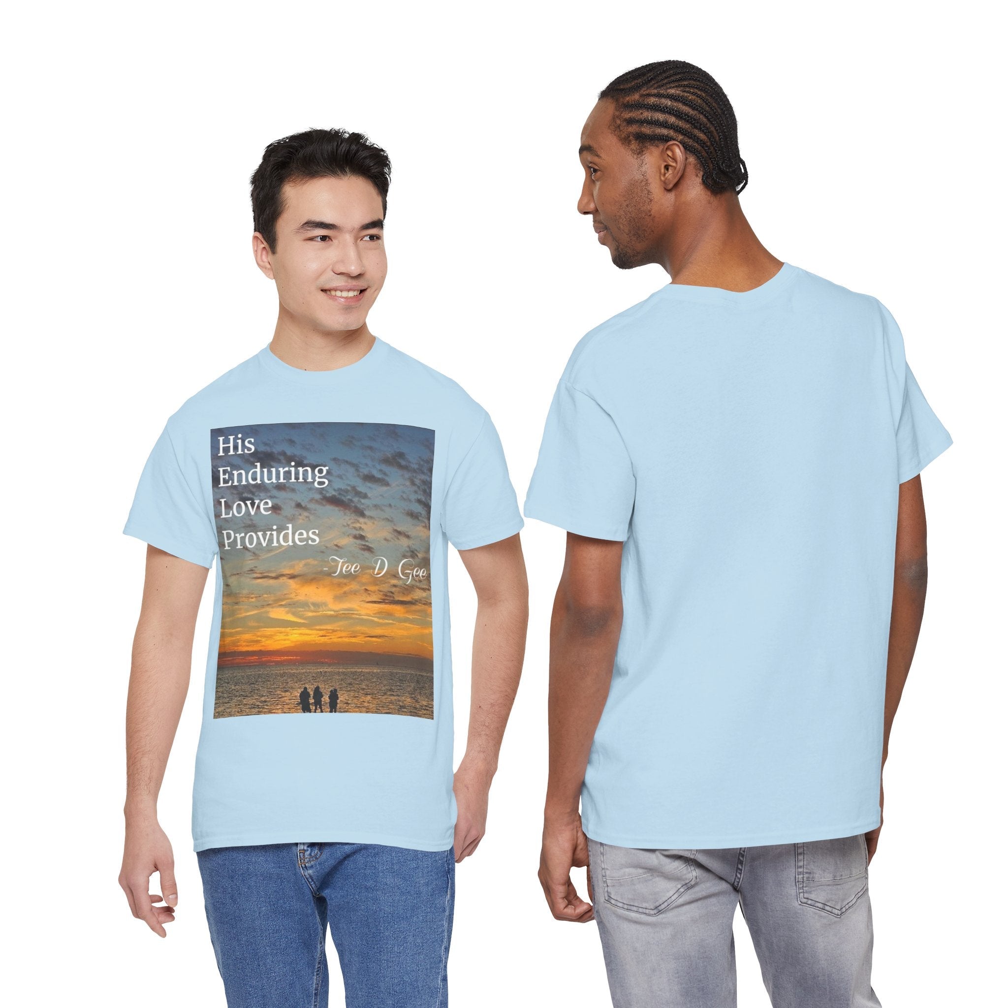 Christian Sunset T-Shirt – "His Enduring Love Provides" Inspirational Gospel Tee - 314 Originals