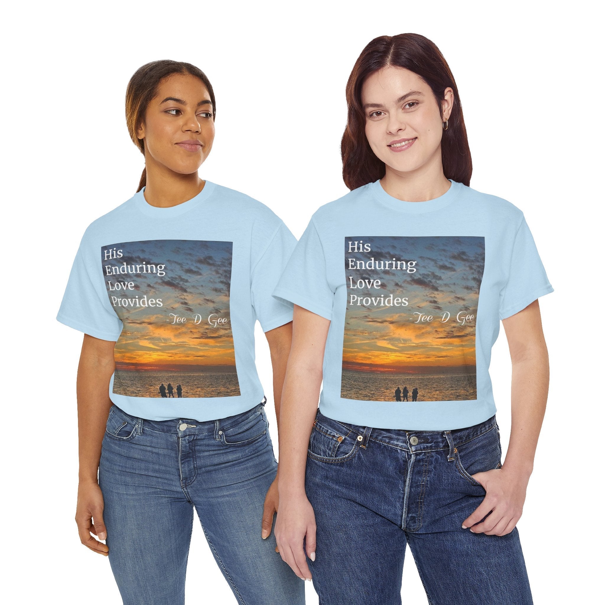 Christian Sunset T-Shirt – "His Enduring Love Provides" Inspirational Gospel Tee - 314 Originals
