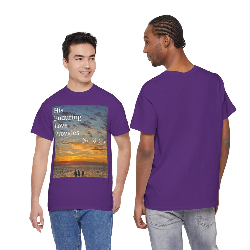 Christian Sunset T-Shirt – "His Enduring Love Provides" Inspirational Gospel Tee - 314 Originals