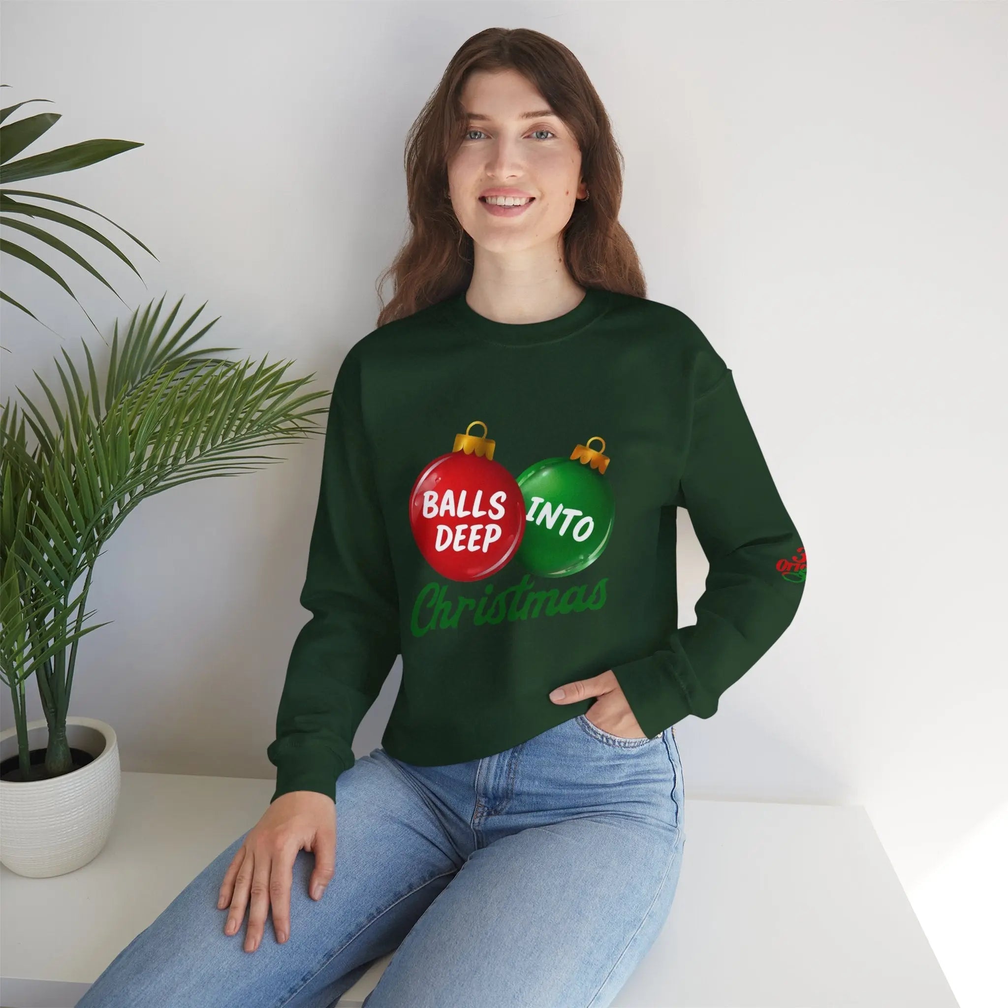 Christmas Sweatshirt "Balls Deep Into Christmas" Holiday Crewneck - 314 Originals