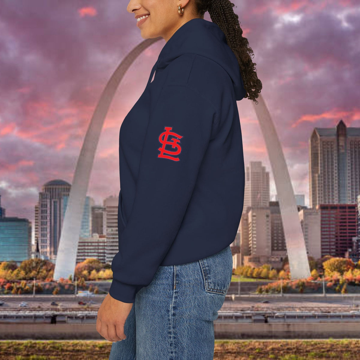 City Skyline Hoodie — Black & White Waterfront Panorama Pullover - 314 Originals