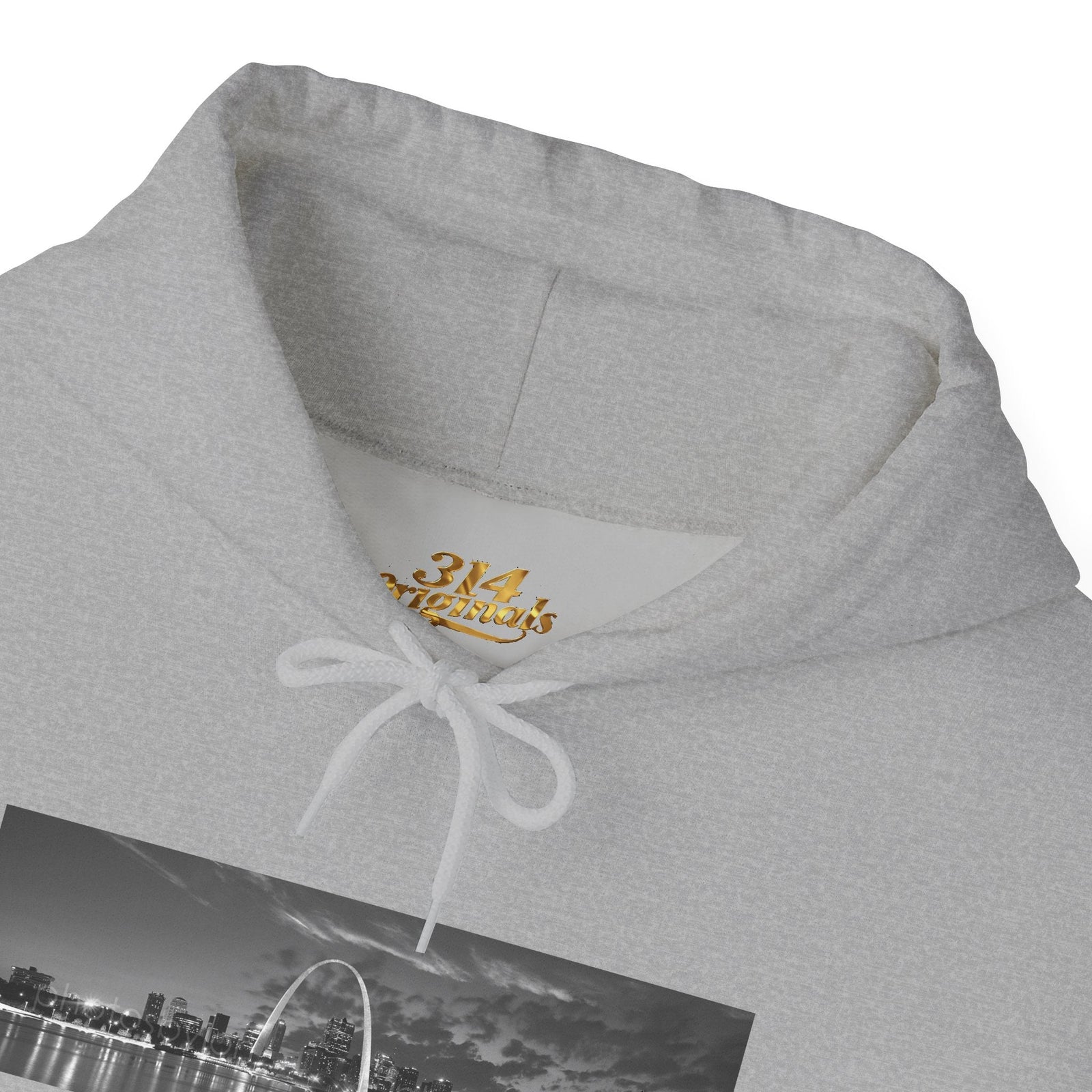 City Skyline Hoodie — Black & White Waterfront Panorama Pullover - 314 Originals