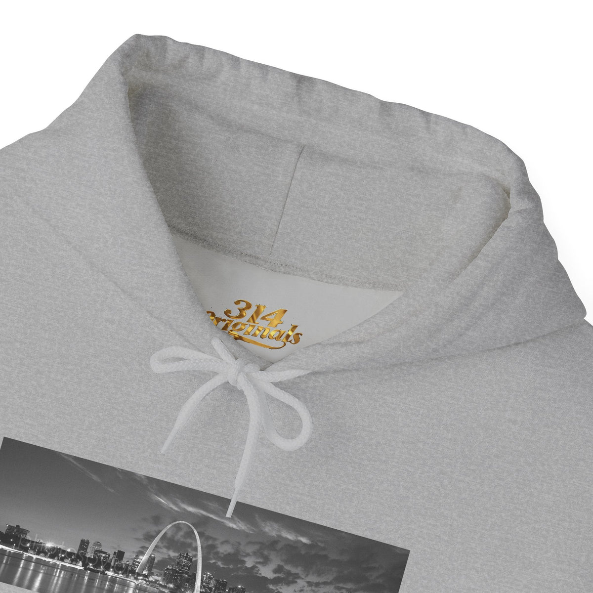 City Skyline Hoodie — Black & White Waterfront Panorama Pullover - 314 Originals