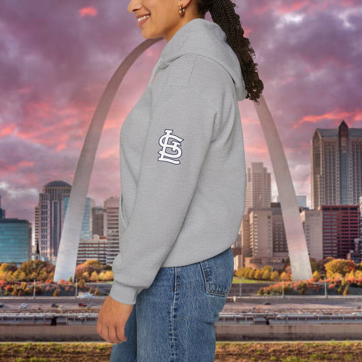 City Skyline Hoodie — Black & White Waterfront Panorama Pullover - 314 Originals