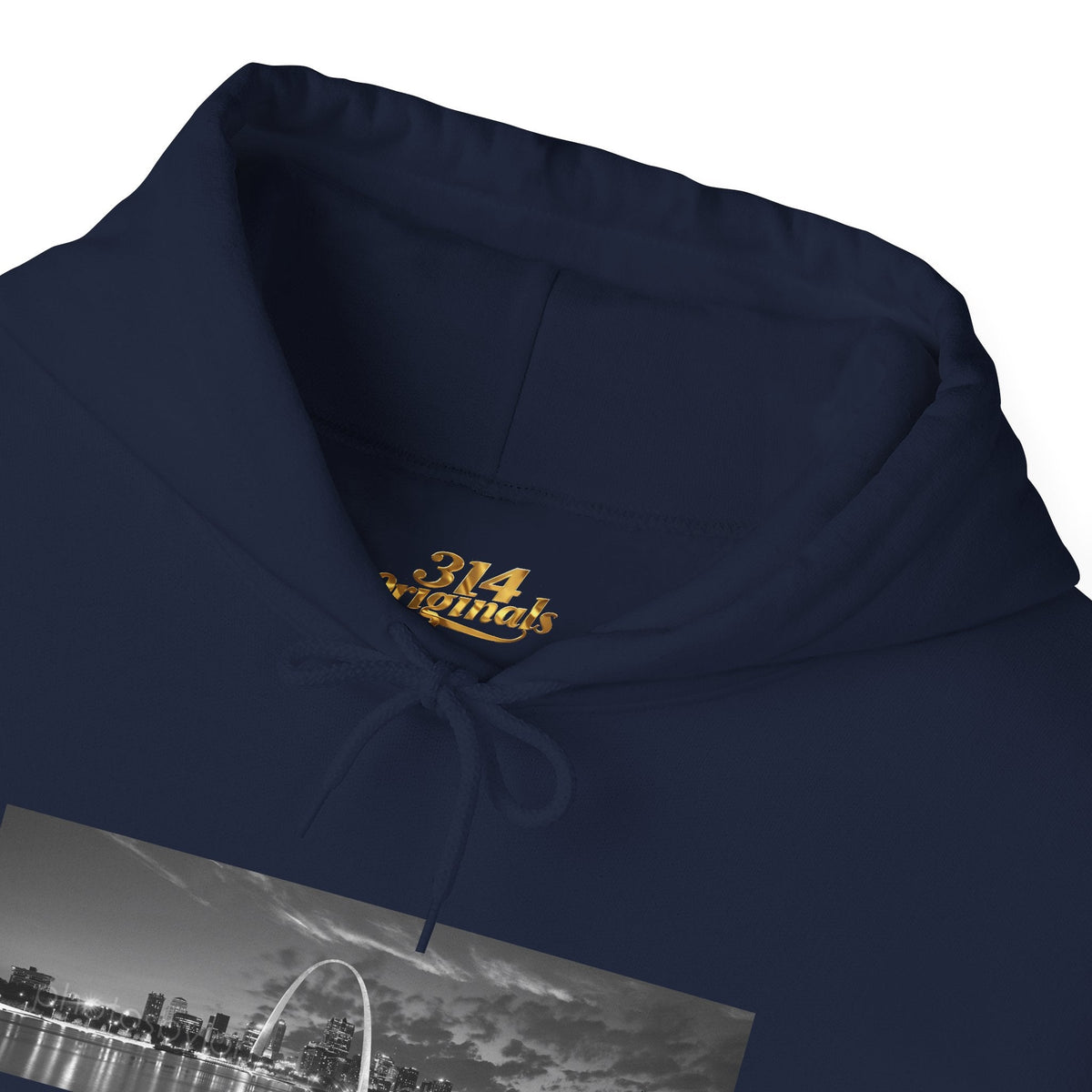 City Skyline Hoodie — Black & White Waterfront Panorama Pullover - 314 Originals