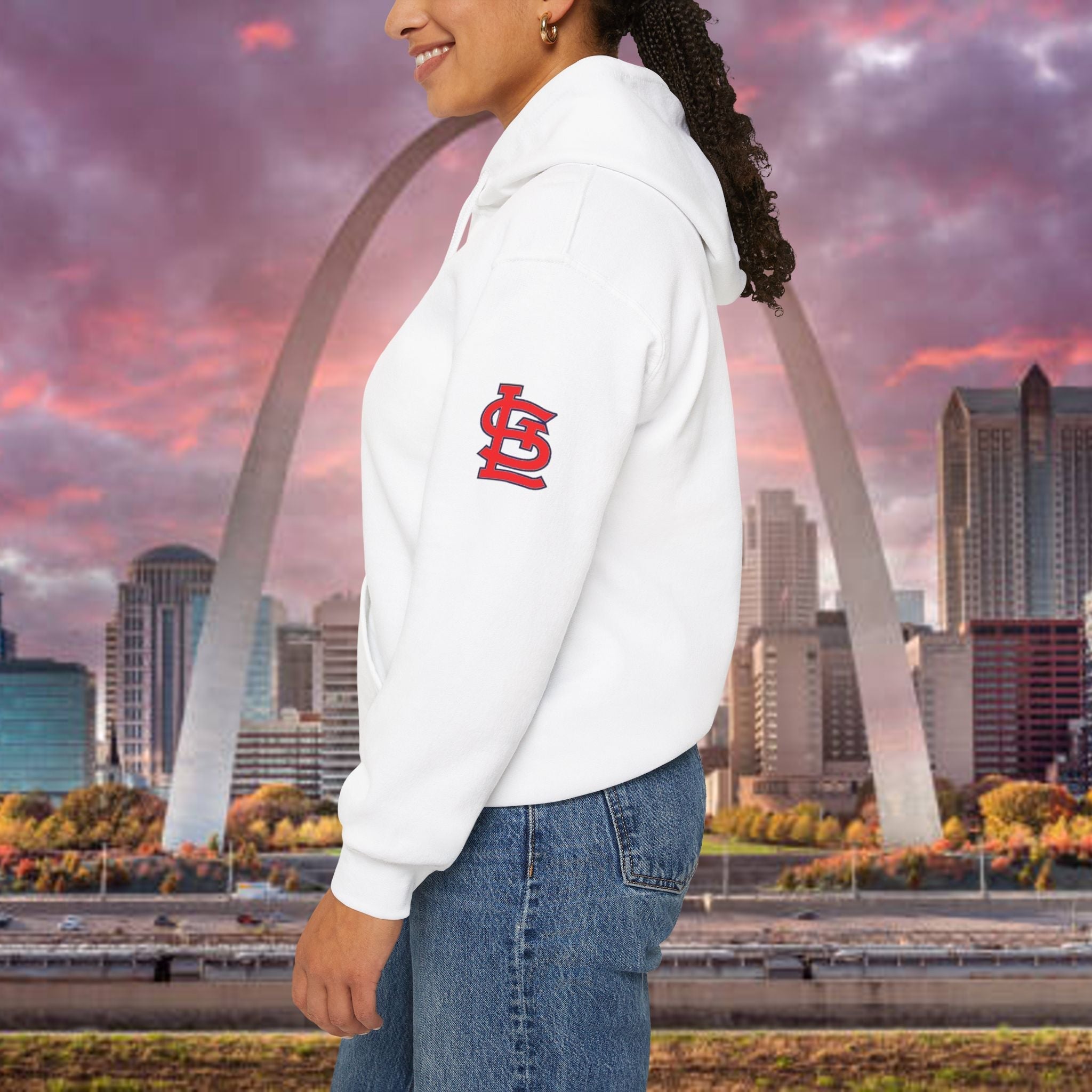 City Skyline Hoodie — Black & White Waterfront Panorama Pullover - 314 Originals