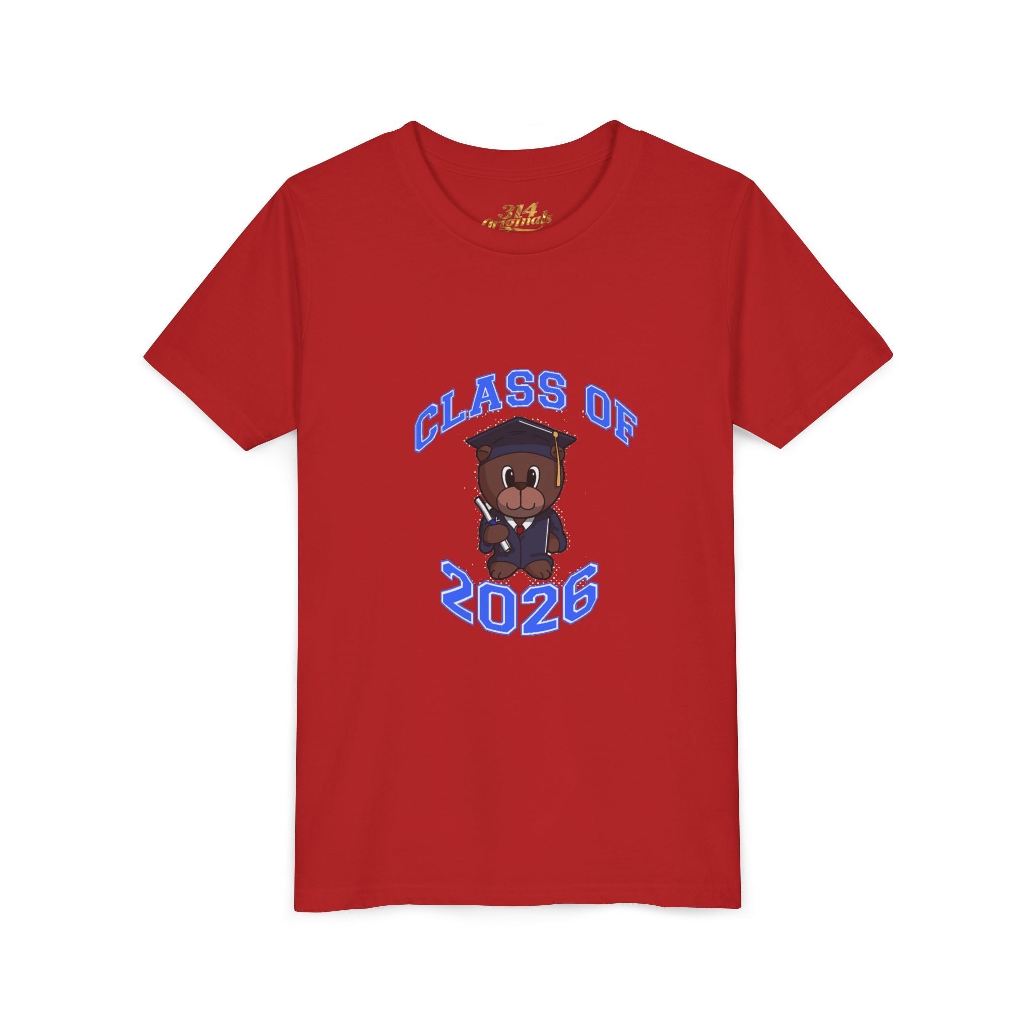 Class of 2026 Kids Graduation T-Shirt — Cute Graduate Bear Youth Tee - 314 Originals