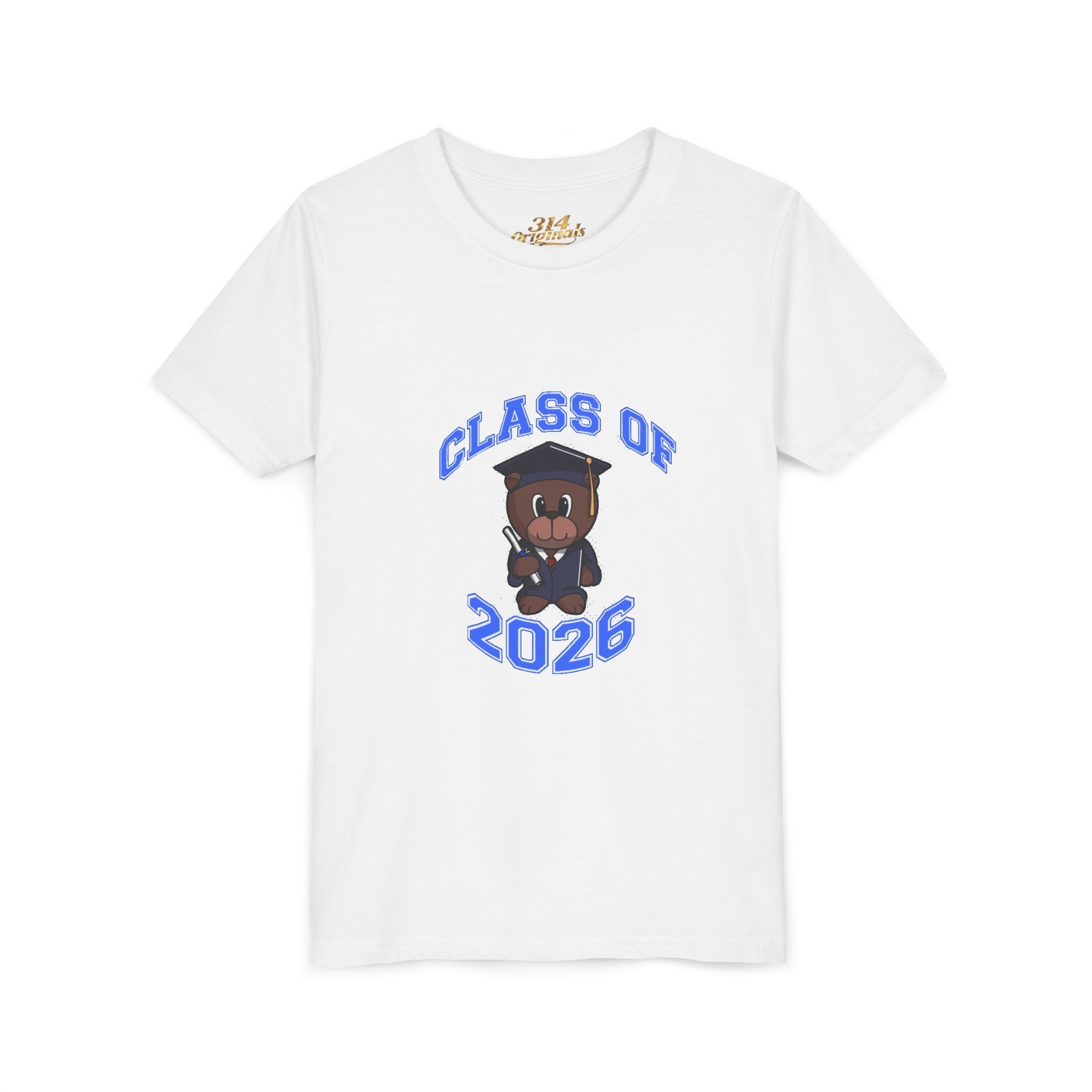 Class of 2026 Kids Graduation T-Shirt — Cute Graduate Bear Youth Tee - 314 Originals