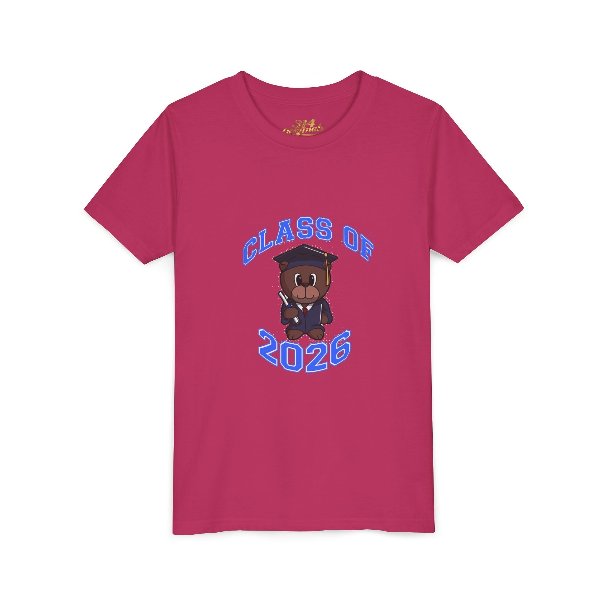 Class of 2026 Kids Graduation T-Shirt — Cute Graduate Bear Youth Tee - 314 Originals