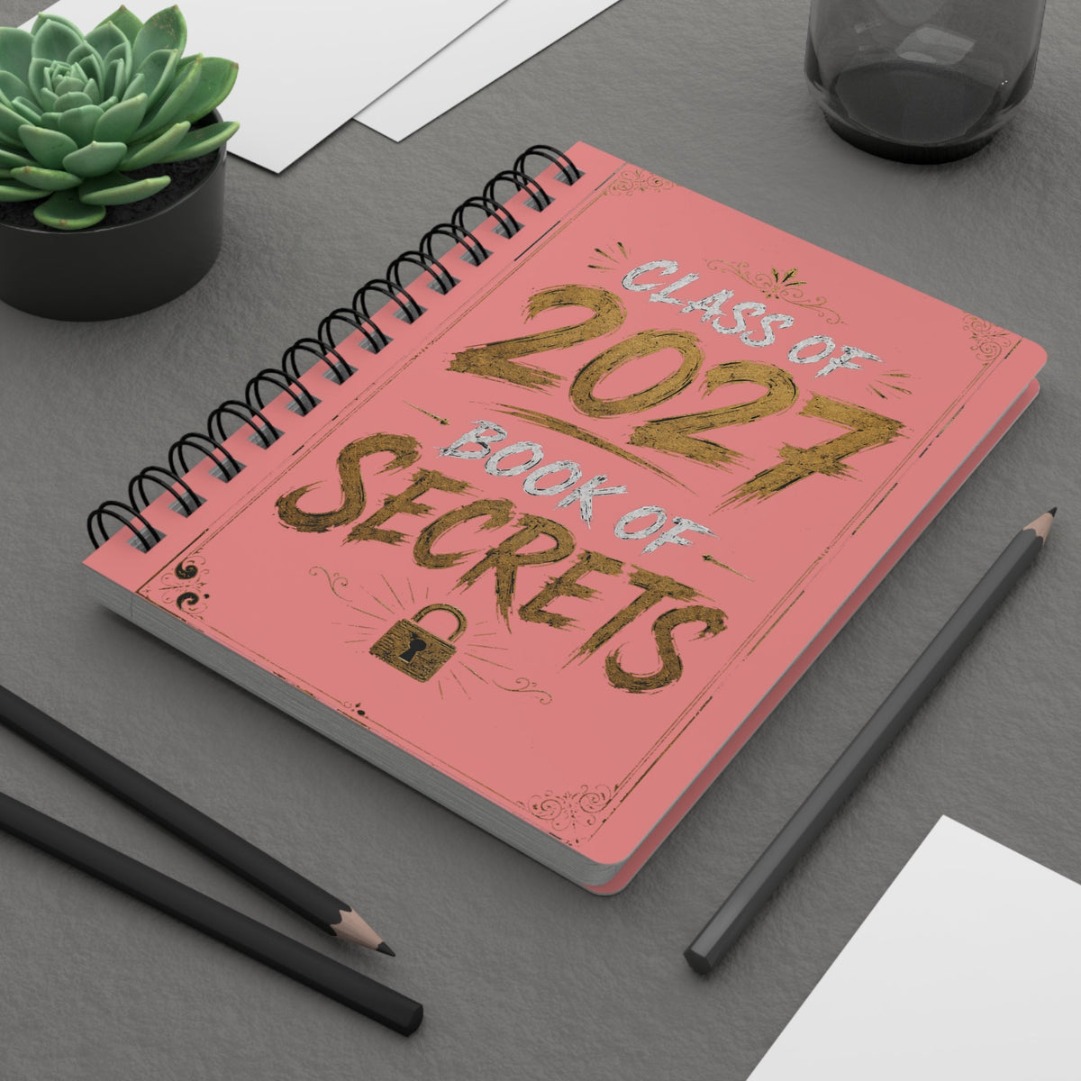 Class of 2027 Book of Secrets Spiral Journal - Pink - 314 Originals