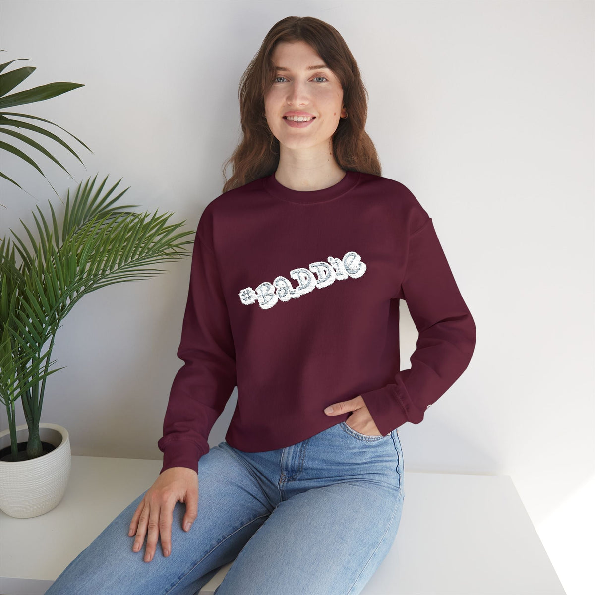 Cloud Script Crewneck Sweatshirt — White Script Logo Cozy Pullover - 314 Originals