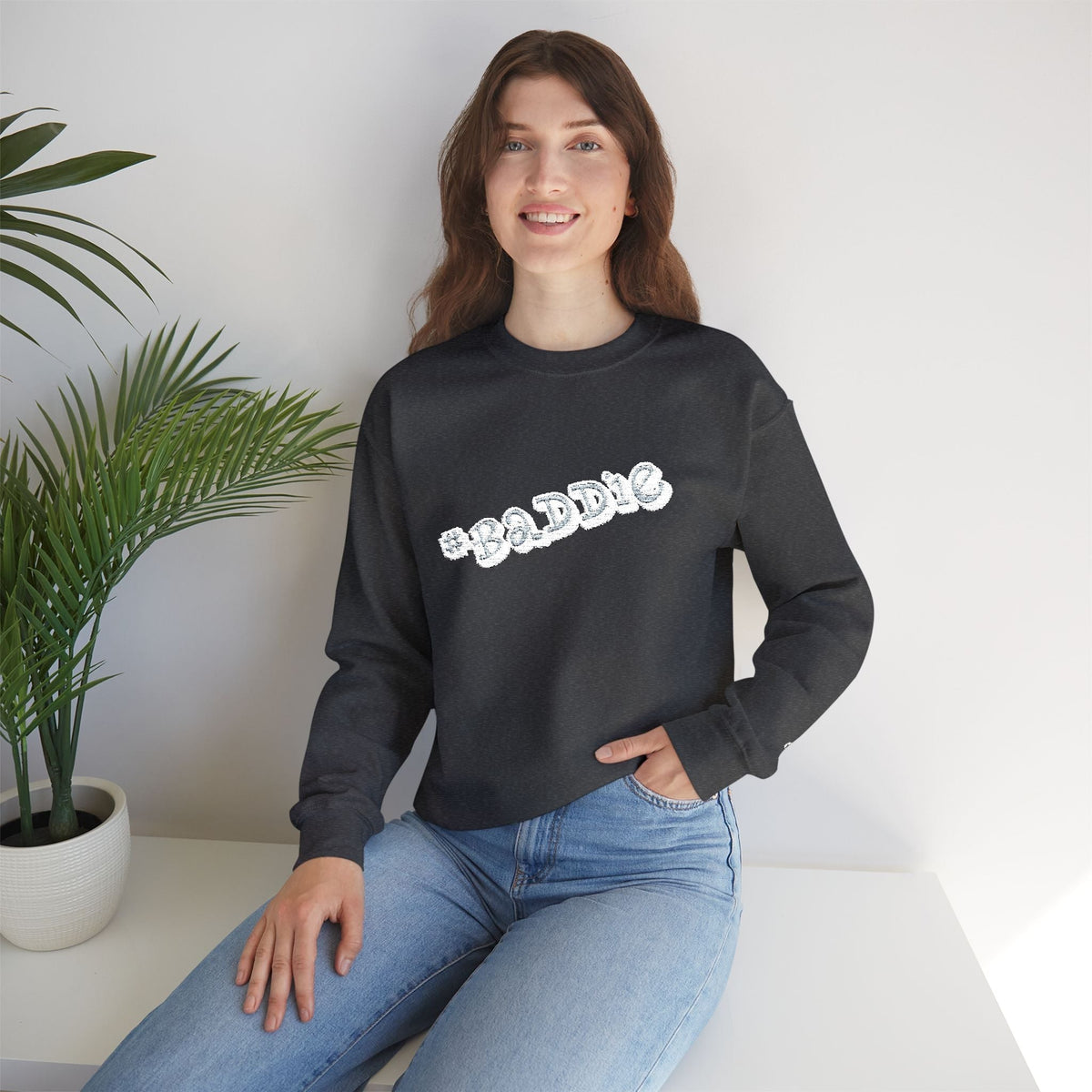 Cloud Script Crewneck Sweatshirt — White Script Logo Cozy Pullover - 314 Originals