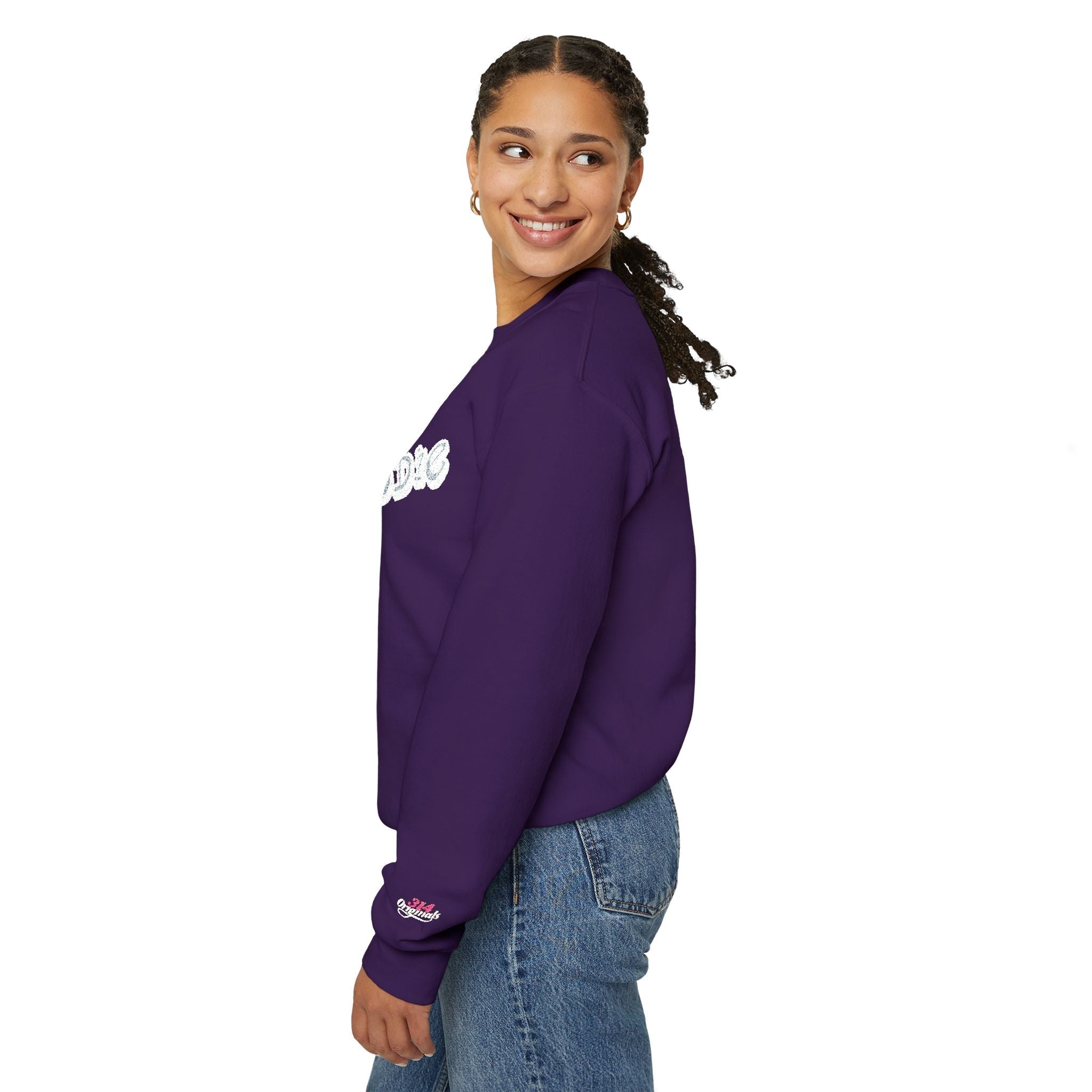 Cloud Script Crewneck Sweatshirt — White Script Logo Cozy Pullover - 314 Originals