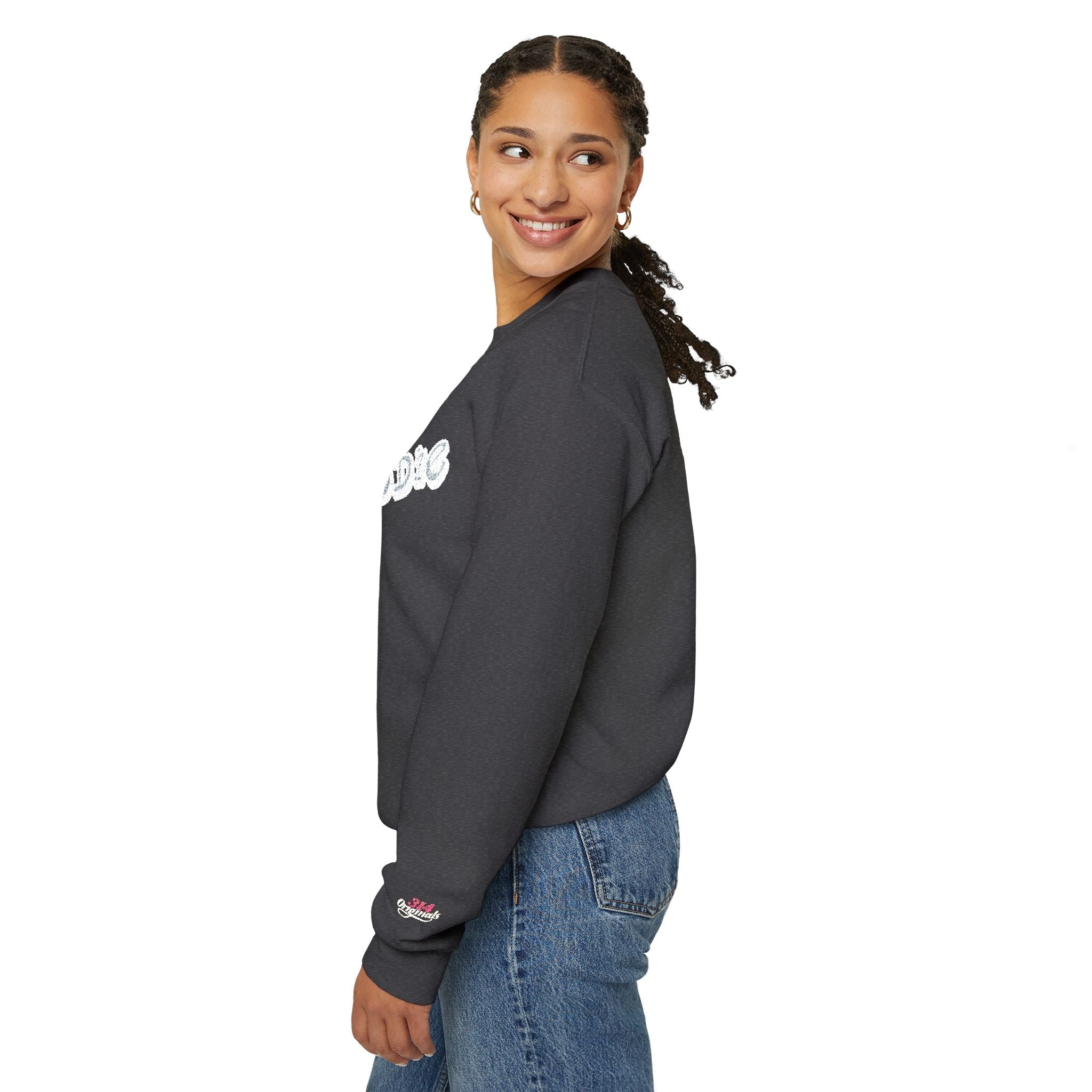 Cloud Script Crewneck Sweatshirt — White Script Logo Cozy Pullover - 314 Originals