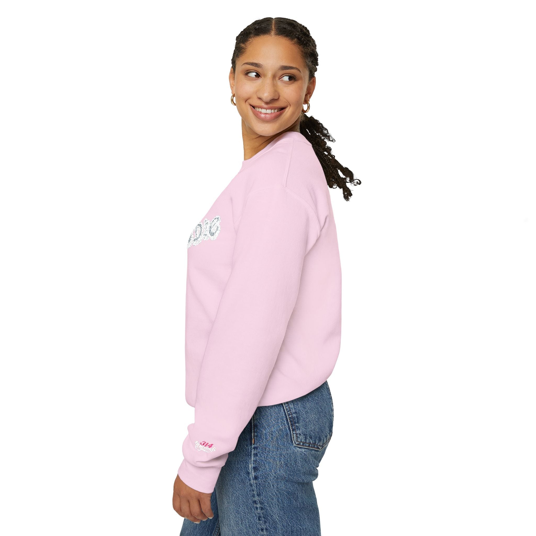 Cloud Script Crewneck Sweatshirt — White Script Logo Cozy Pullover - 314 Originals