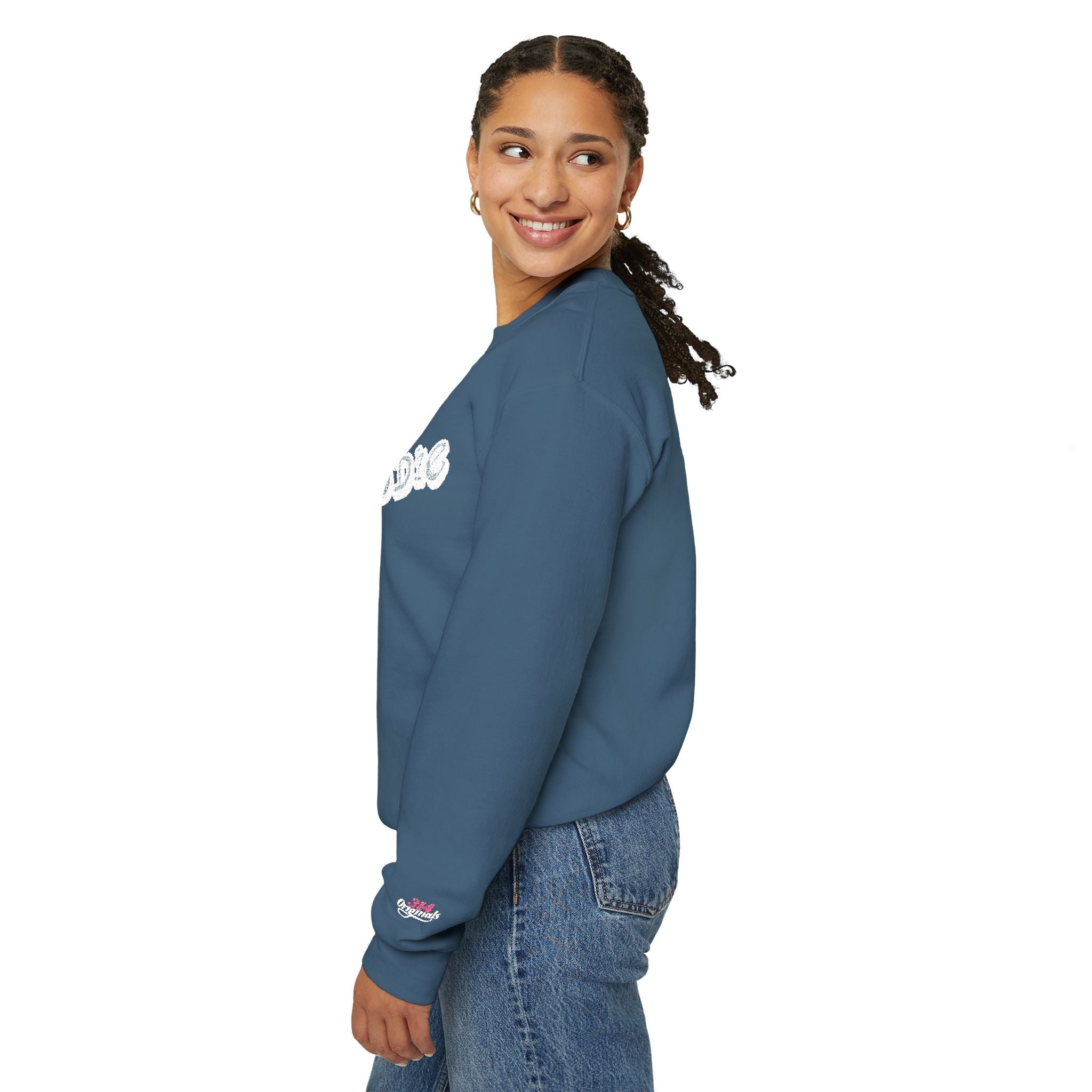 Cloud Script Crewneck Sweatshirt — White Script Logo Cozy Pullover - 314 Originals