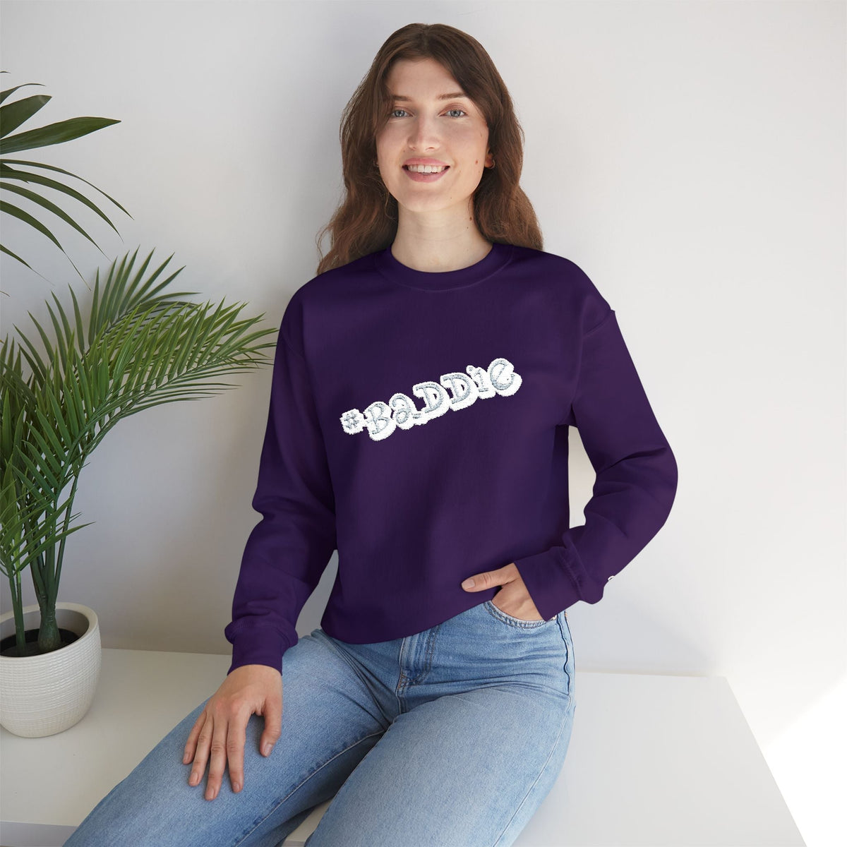 Cloud Script Crewneck Sweatshirt — White Script Logo Cozy Pullover - 314 Originals