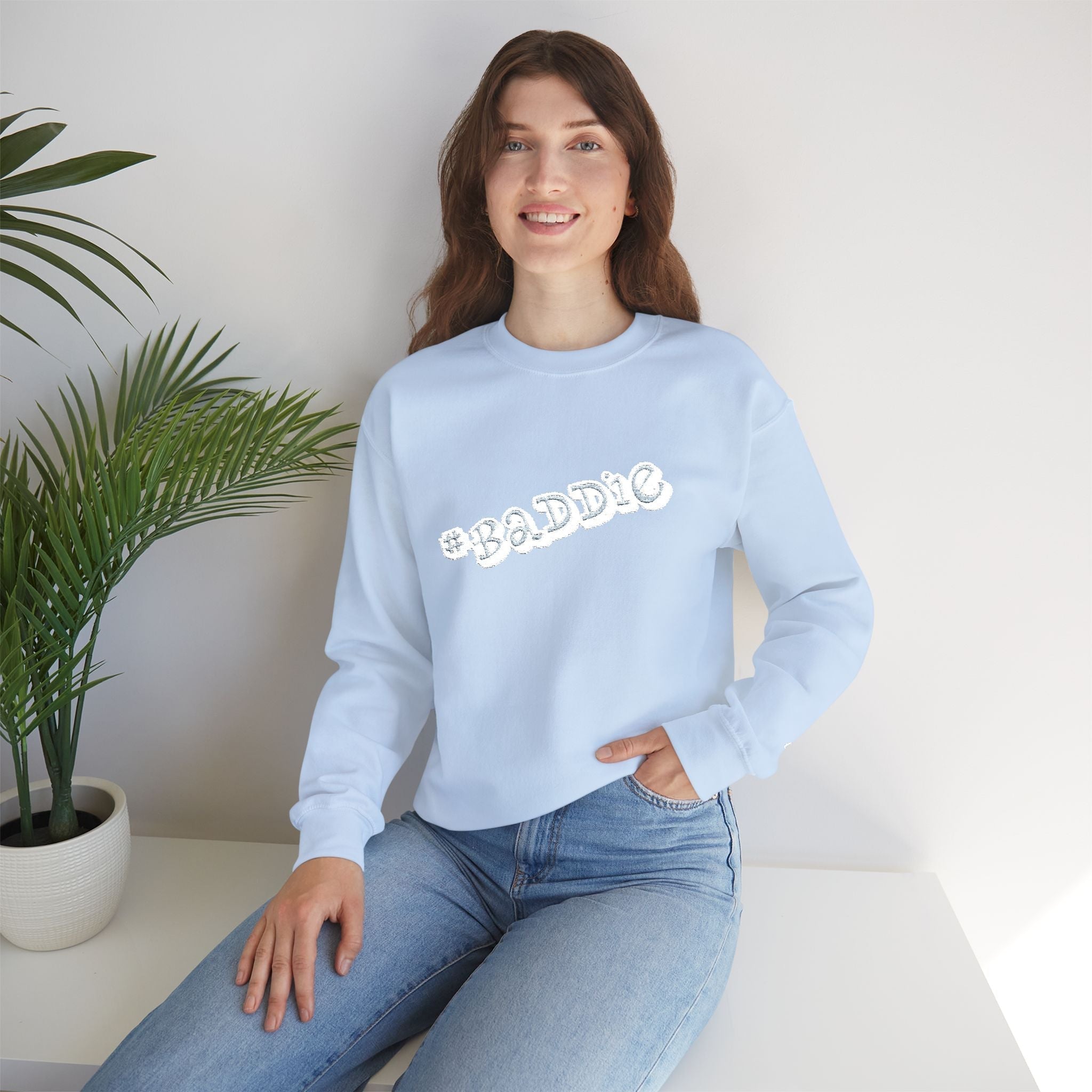 Cloud Script Crewneck Sweatshirt — White Script Logo Cozy Pullover - 314 Originals