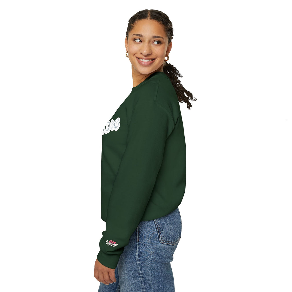 Cloud Script Crewneck Sweatshirt — White Script Logo Cozy Pullover - 314 Originals