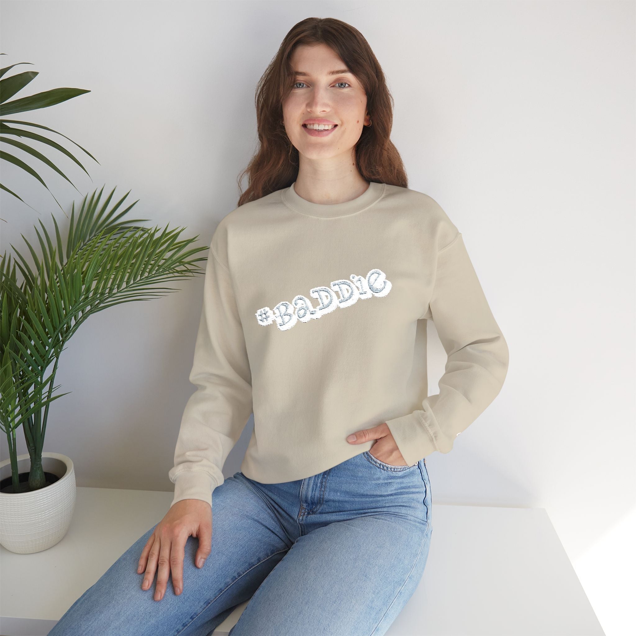 Cloud Script Crewneck Sweatshirt — White Script Logo Cozy Pullover - 314 Originals