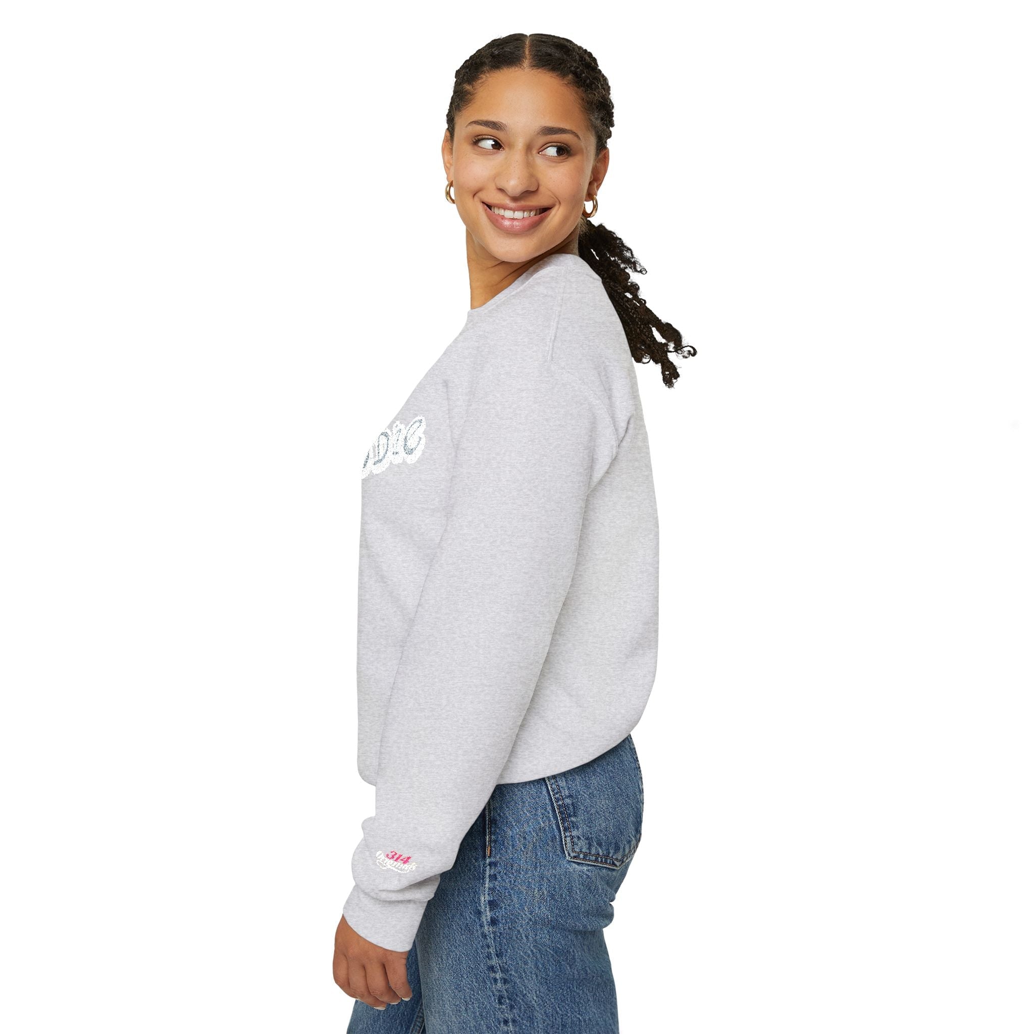 Cloud Script Crewneck Sweatshirt — White Script Logo Cozy Pullover - 314 Originals