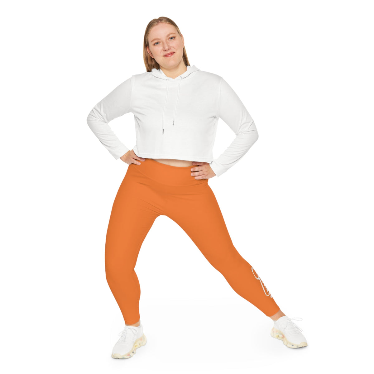 Crusta Plus Size Leggings — Subtle Side Script Graphic, Comfortable Everyday Activewear - 314 Originals