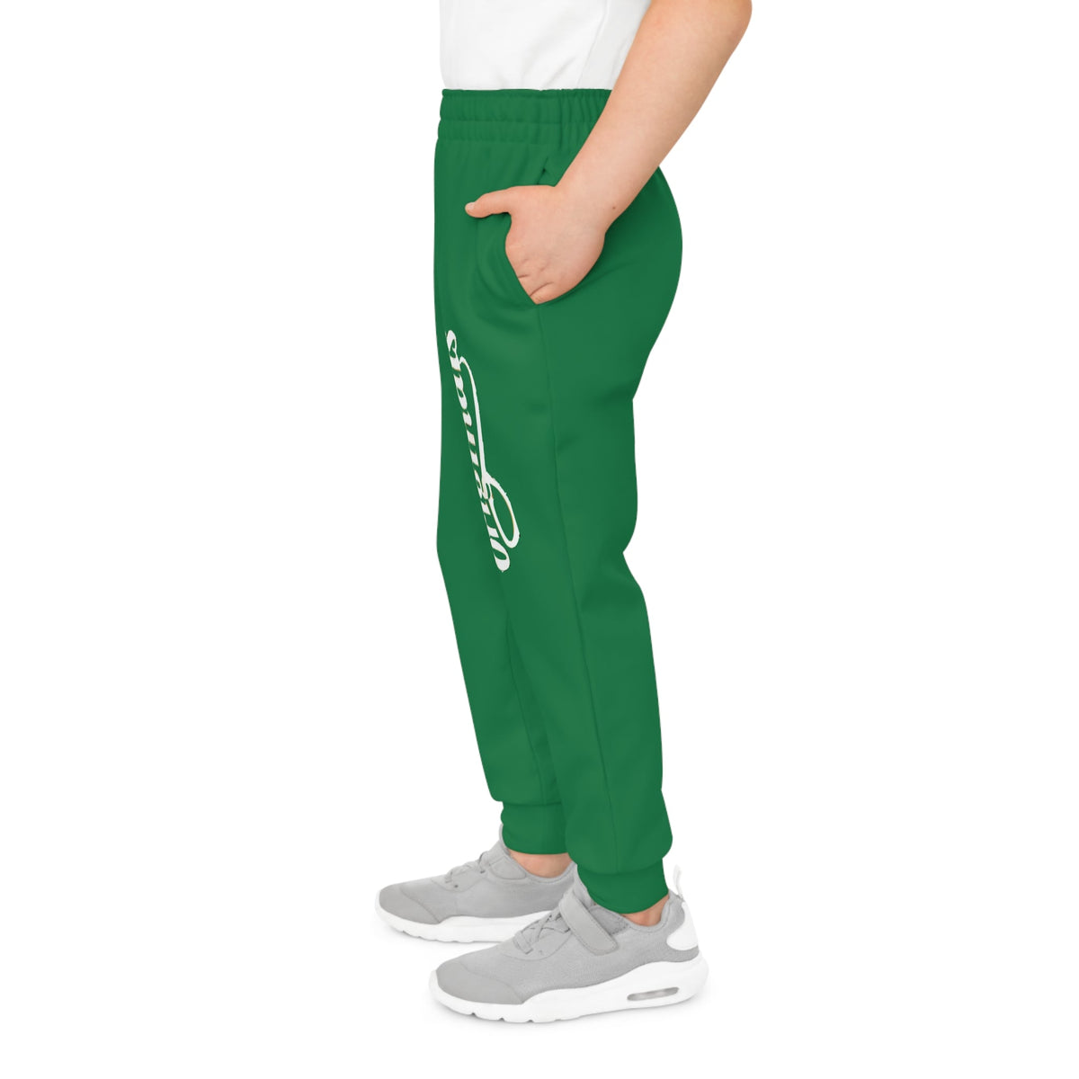 Dark Green Youth Joggers with 314 Originals Side Graphic — Kids Athletic Sweatpants - 314 Originals