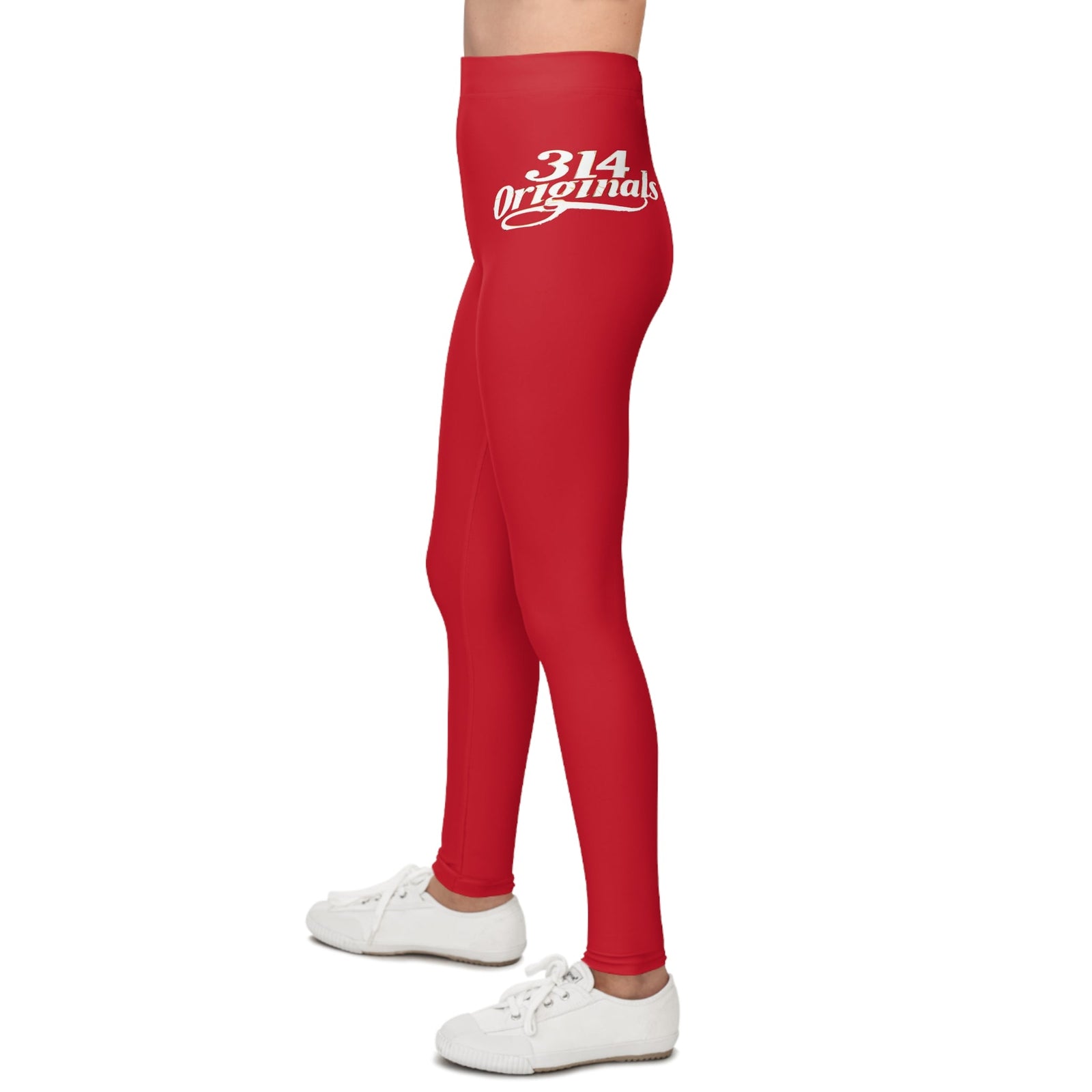 Dark Red 314 Script Kids' Printed Leggings - 314 Originals
