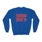 'DOPE' Varsity Graphic Youth Crewneck Sweatshirt - 314 Originals