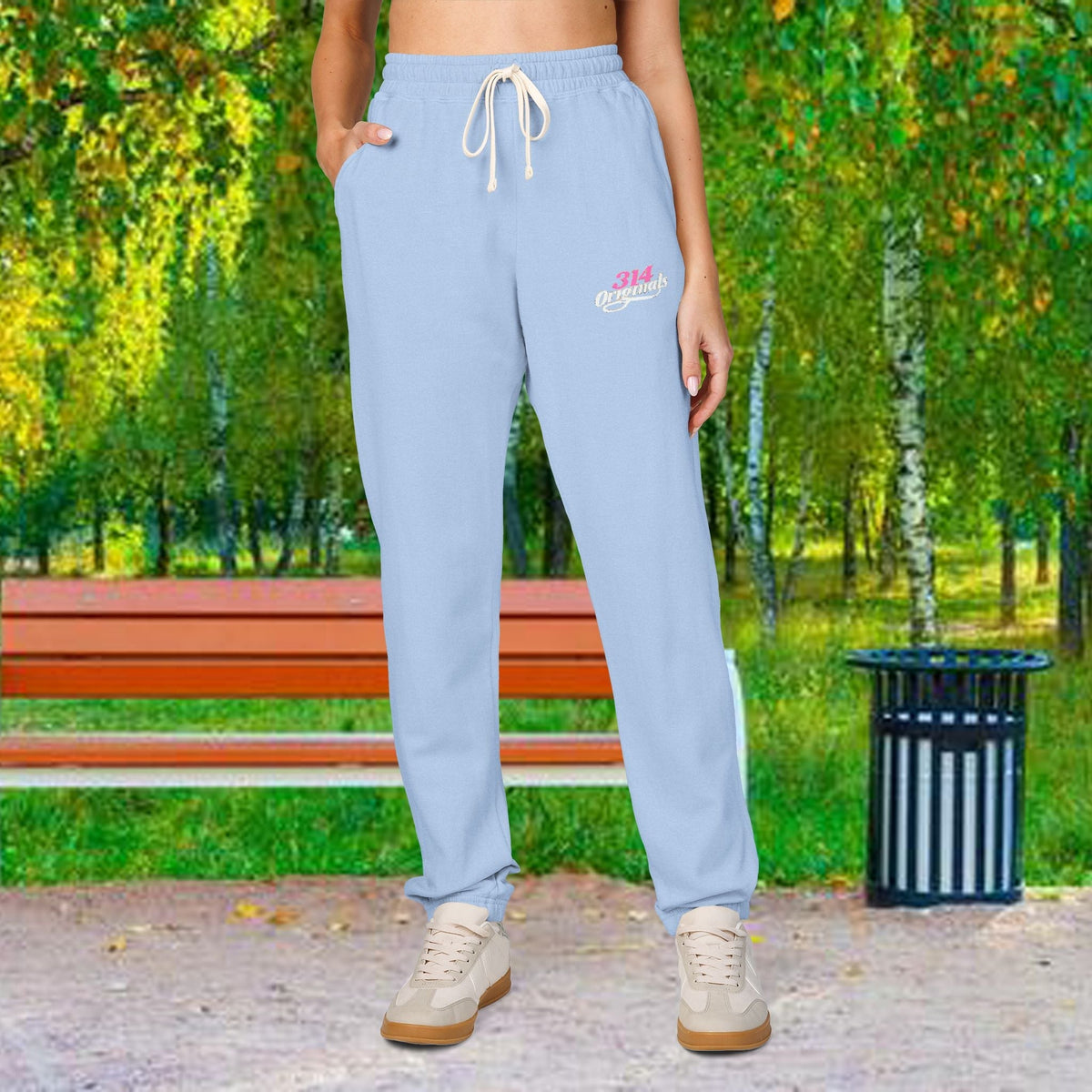 Embroidered Fleece Sweatpants — Soft Garment-Dyed Lounge Joggers - 314 Originals